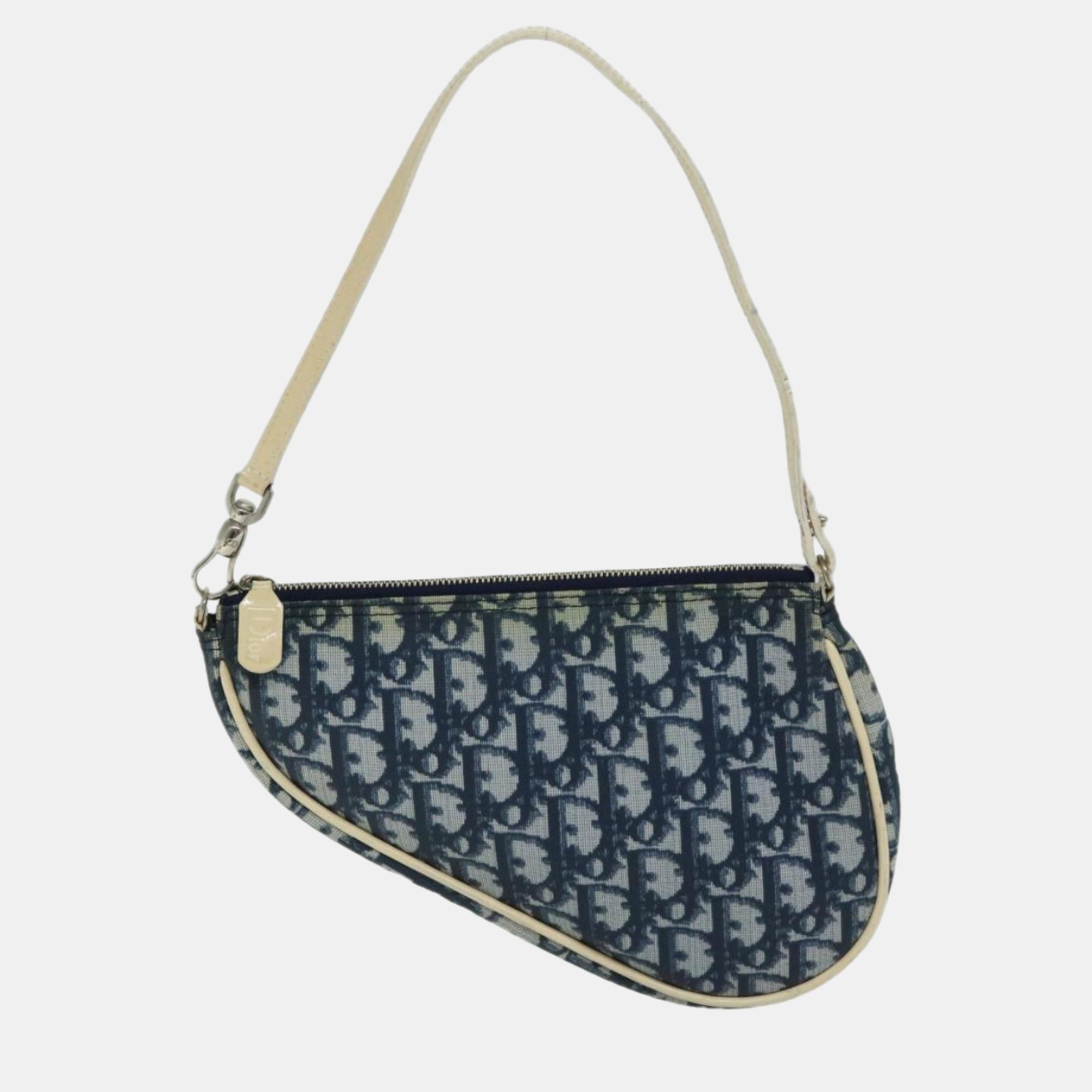 

Dior Navy Canvas Saddle bag, Navy blue