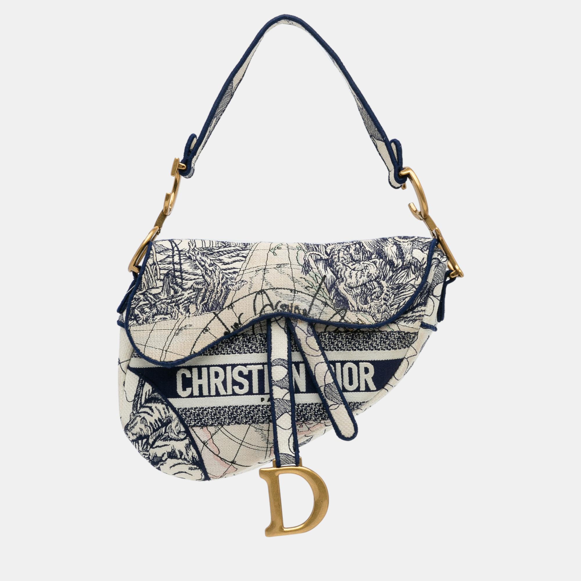 

Dior White Around the World Saddle Bag