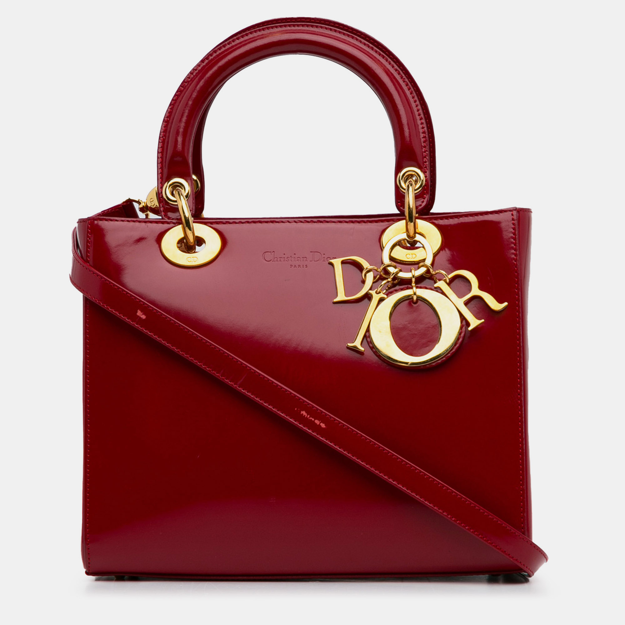 

Dior Medium Patent Lady Dior, Red