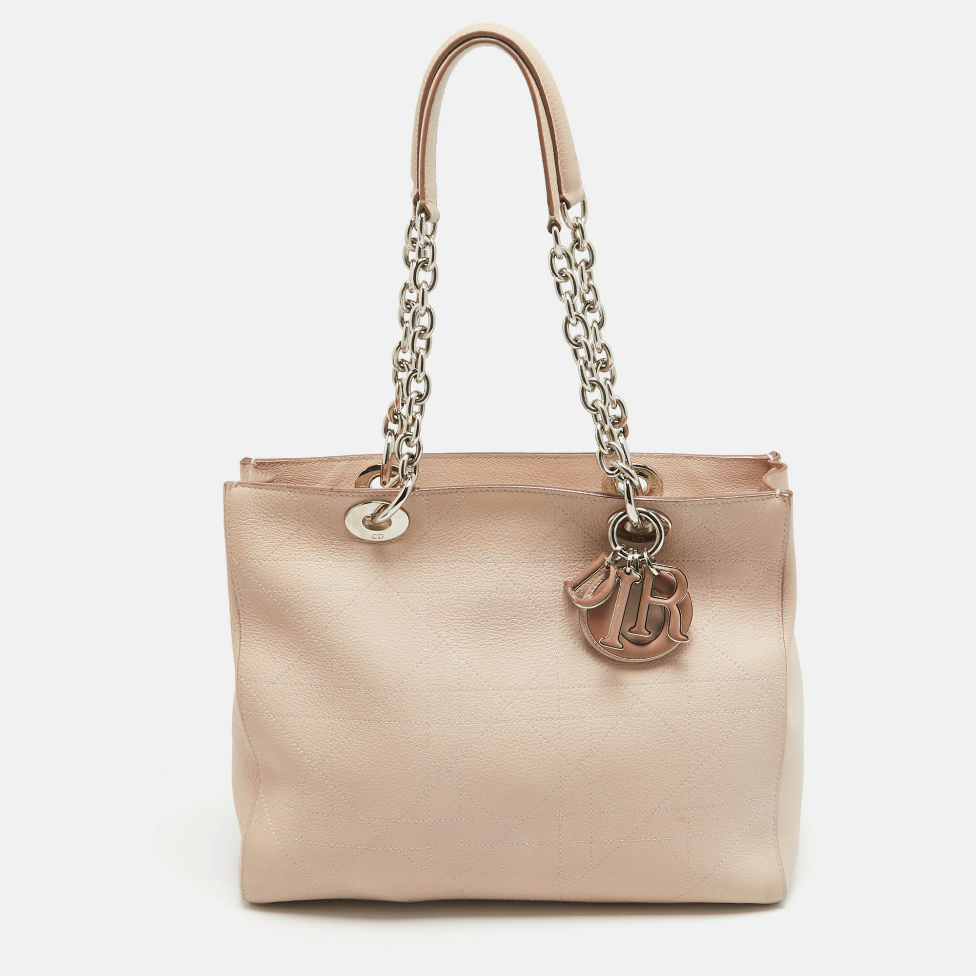 

Dior Rose Poudre Cannage Leather Medium Ultradior Tote, Pink