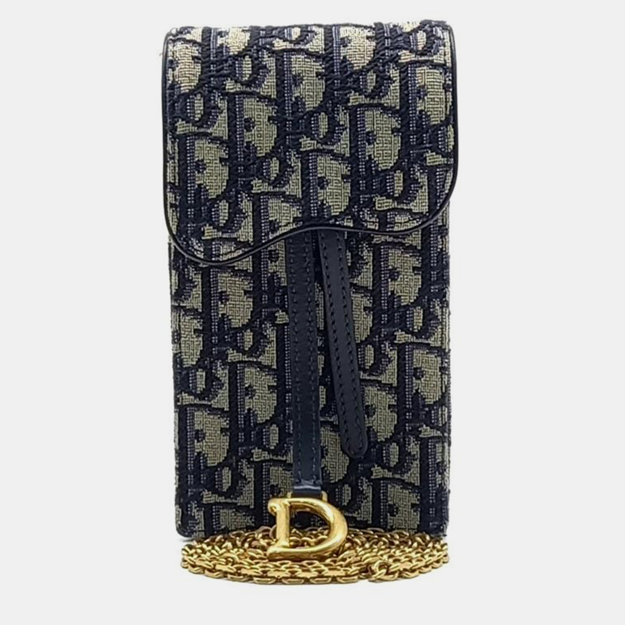 

Christian Dior Oblique Chain Crossbody Bag S5641CTZQ, Navy blue