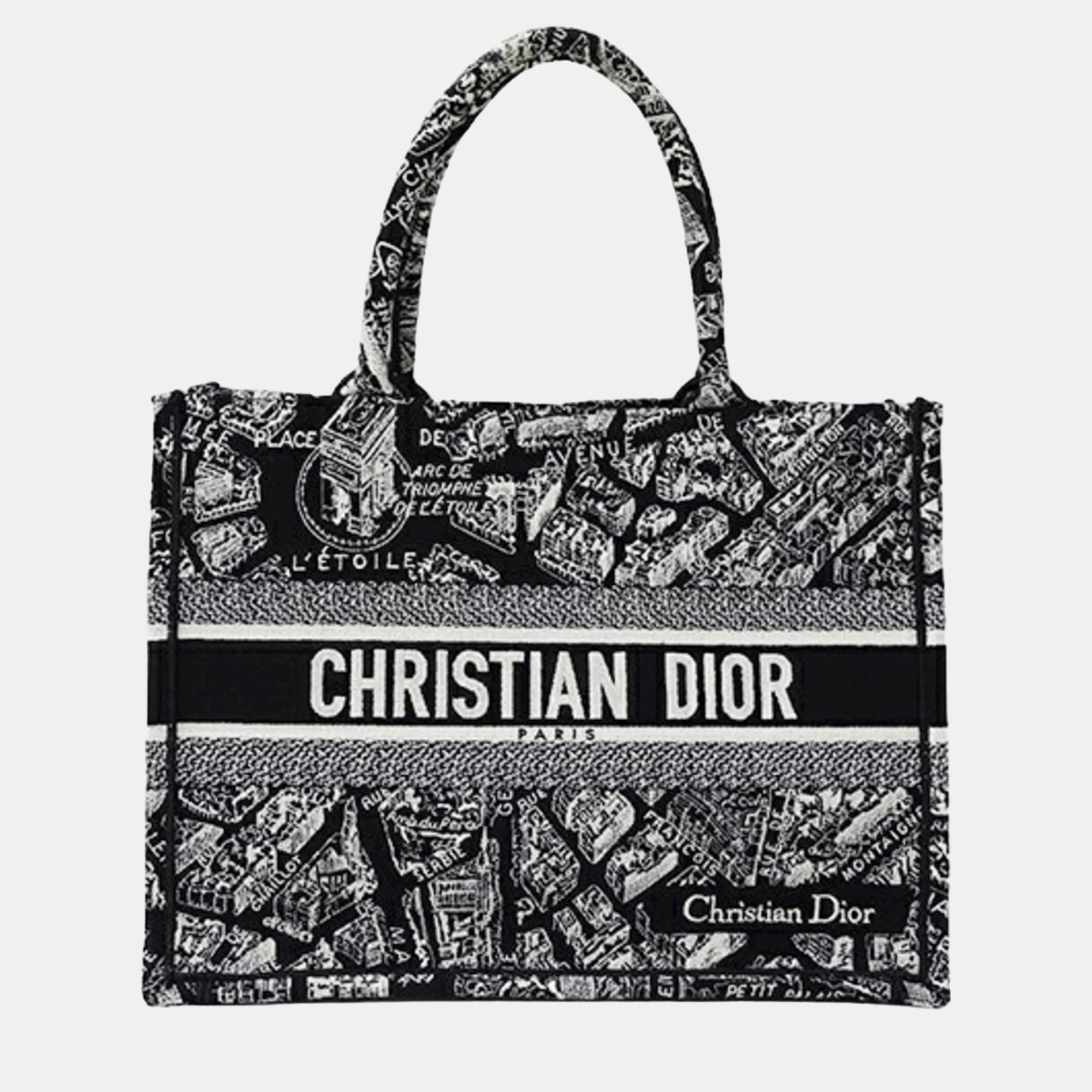 

Dior Black/White Canvas  Book Tote