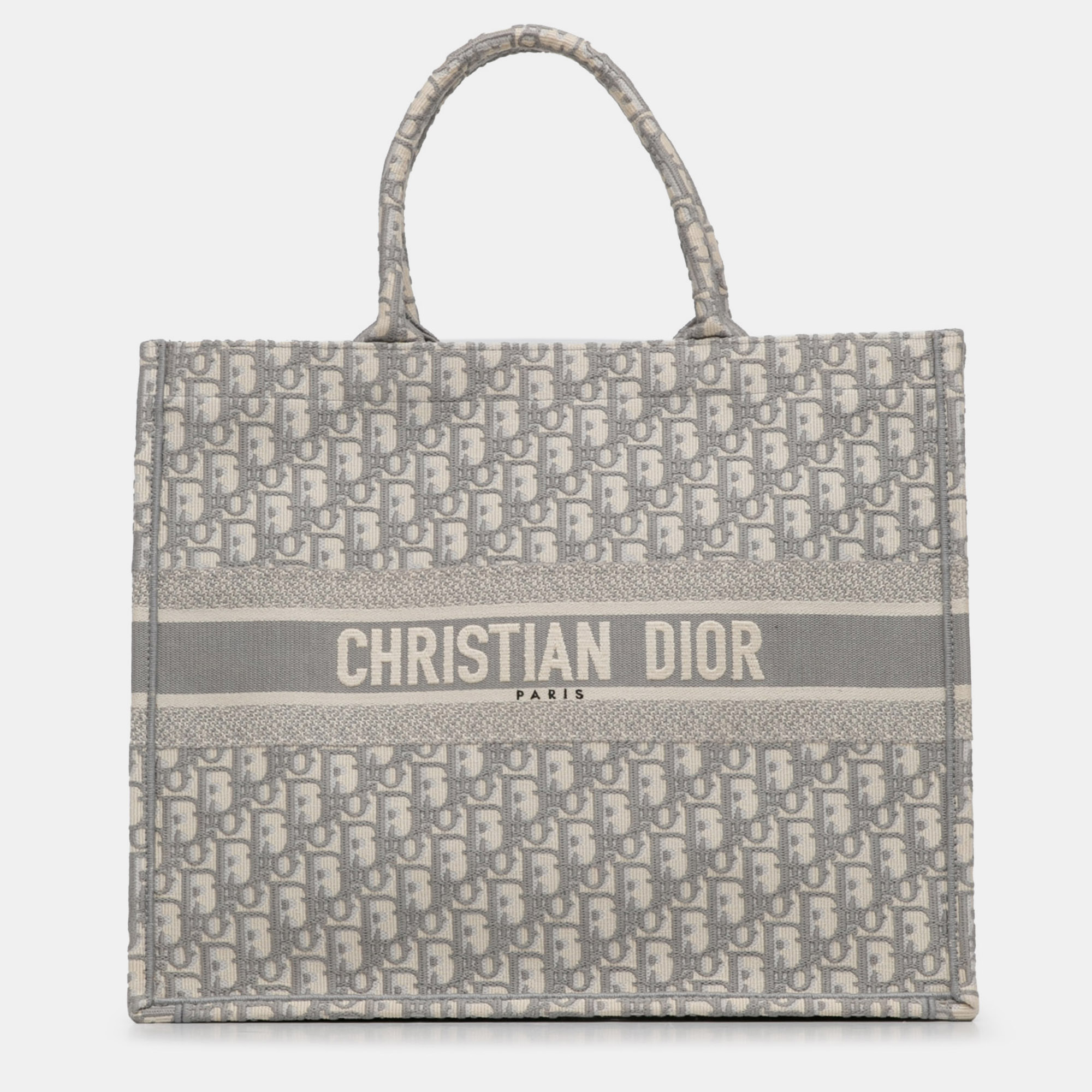 

Dior Large Oblique Book Tote, Grey