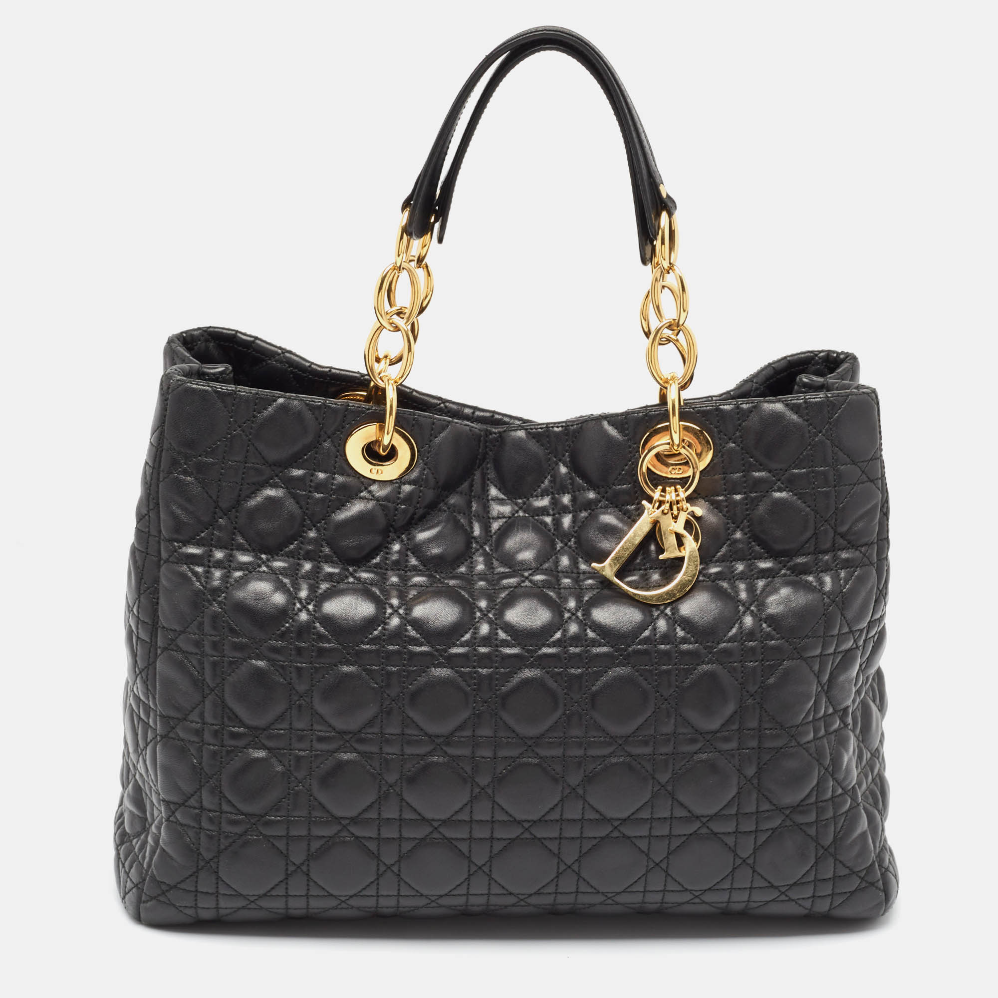 

Dior Black Cannage Leather Large Soft Lady Dior Tote