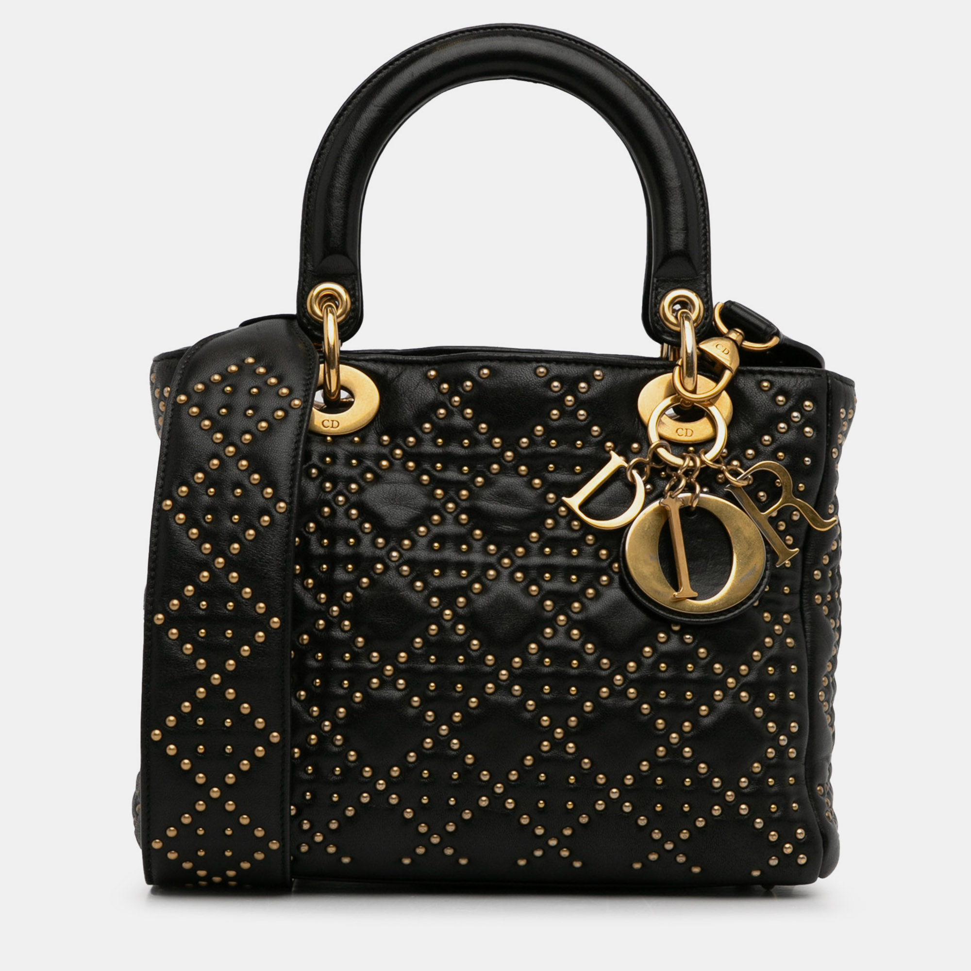 

Dior Medium Lambskin Studded Lady, Black