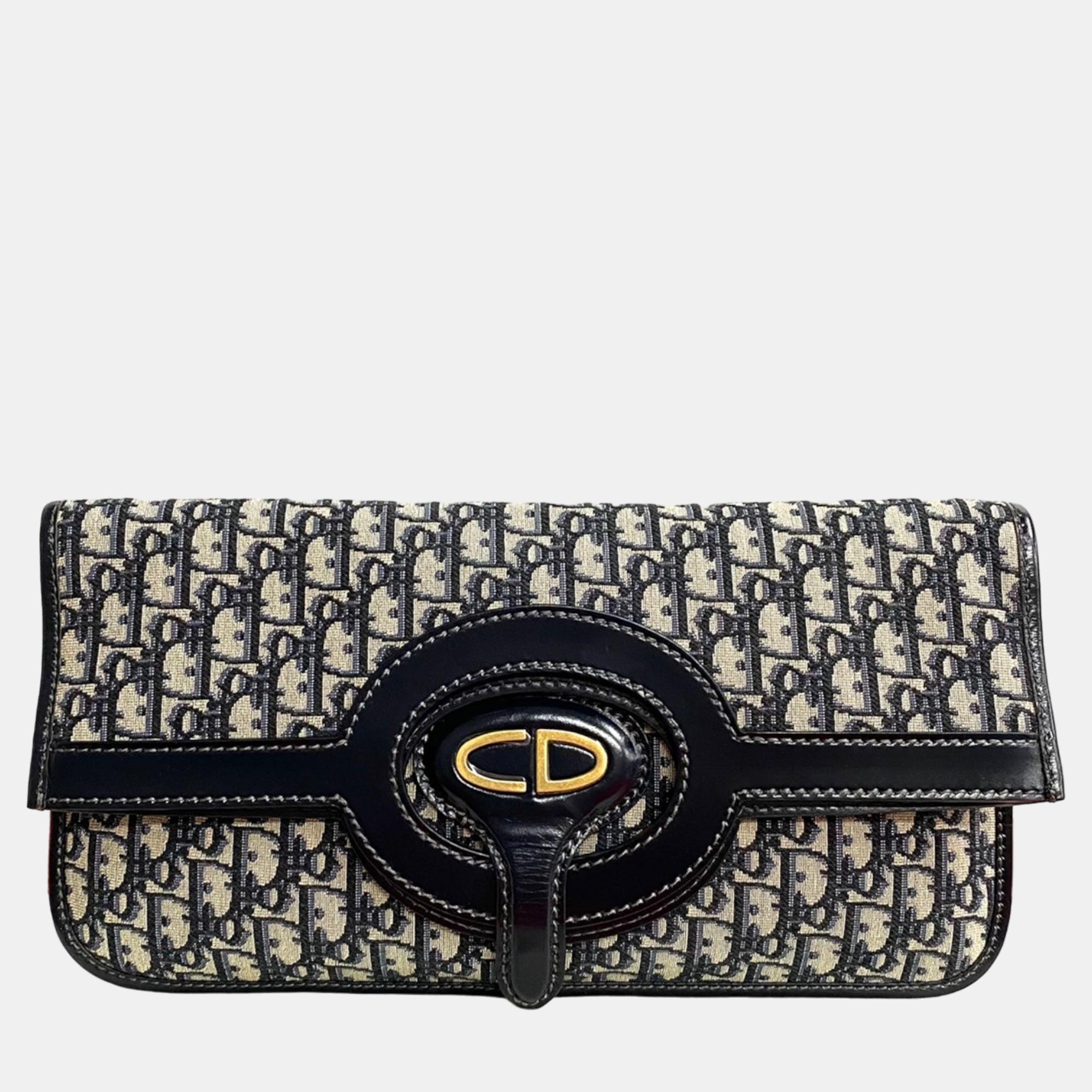 

Dior Black Canvas Oblique Foldable Clutch