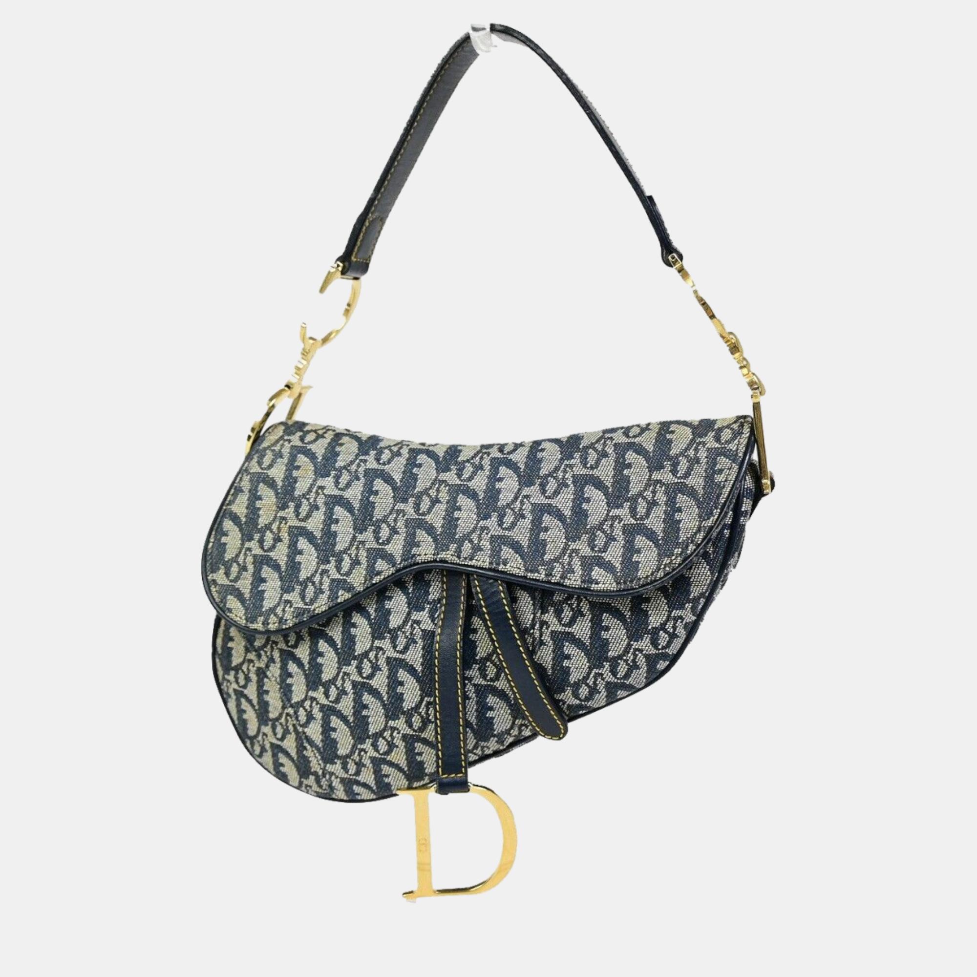 

Dior Blue Oblique Canvas Saddle Shoulder Bags