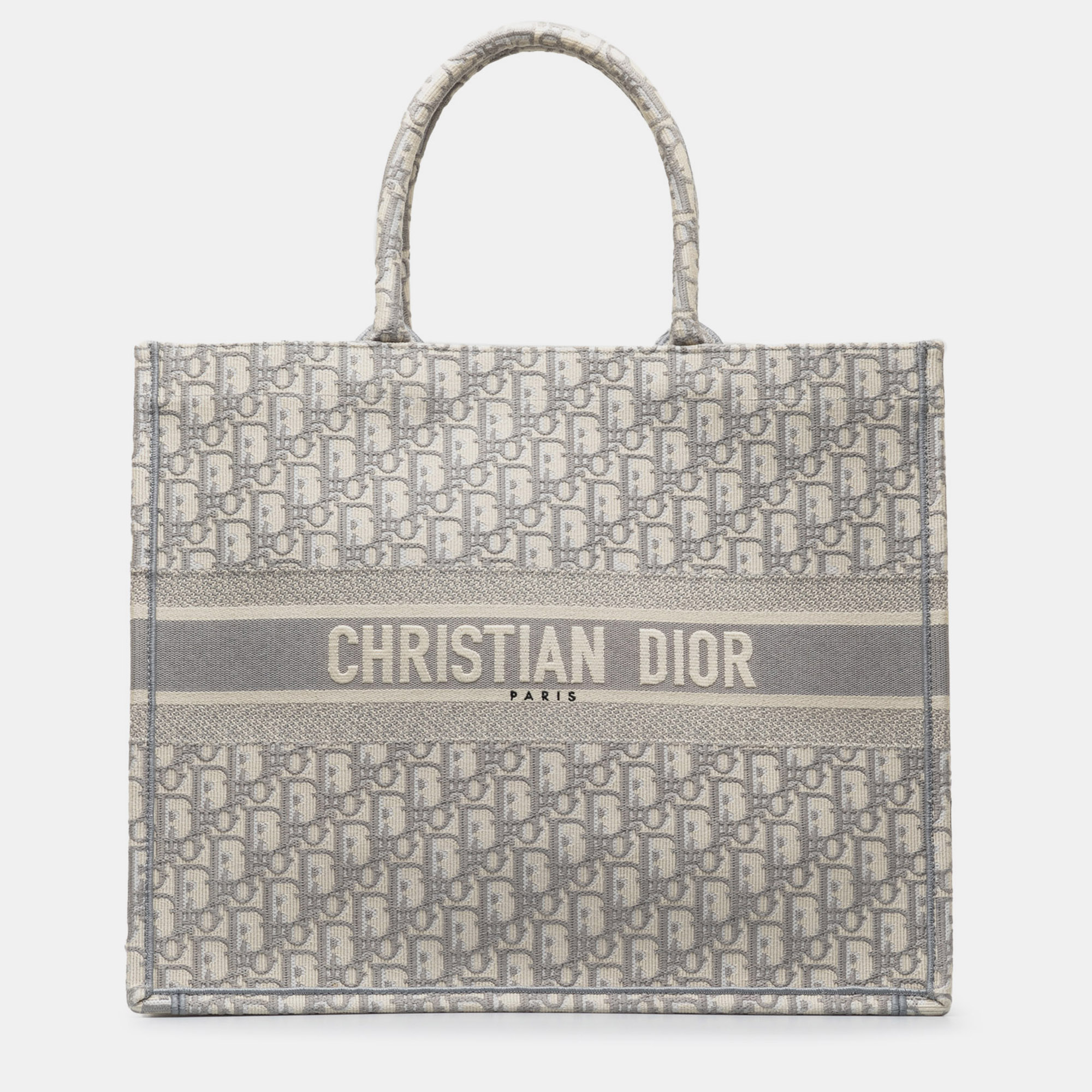 

Dior Large Oblique Book Tote, Grey