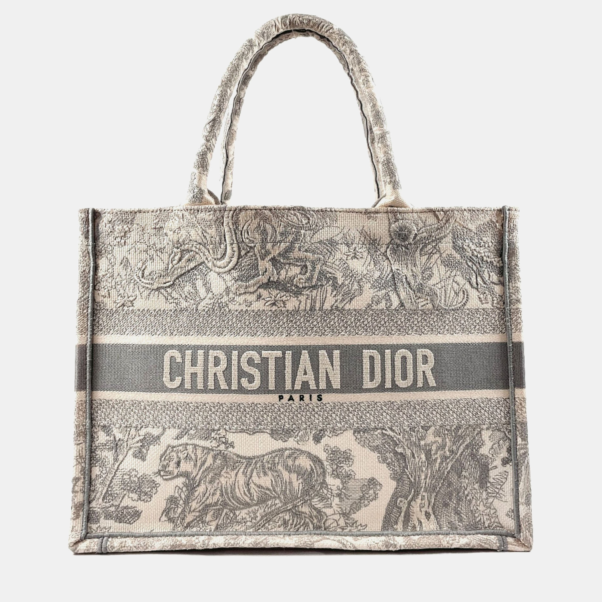 

Dior Grey Toile de Jouy Canvas Medium Book Tote Bag