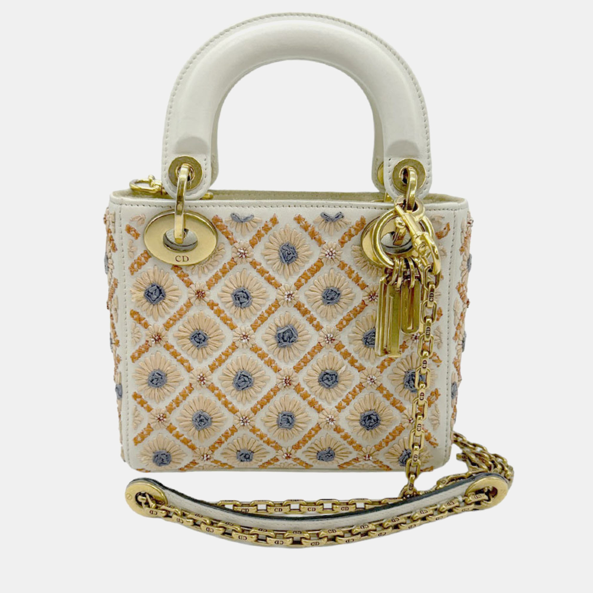 

Dior Ivory Leather Small Lady Dior Tote Bag, Beige
