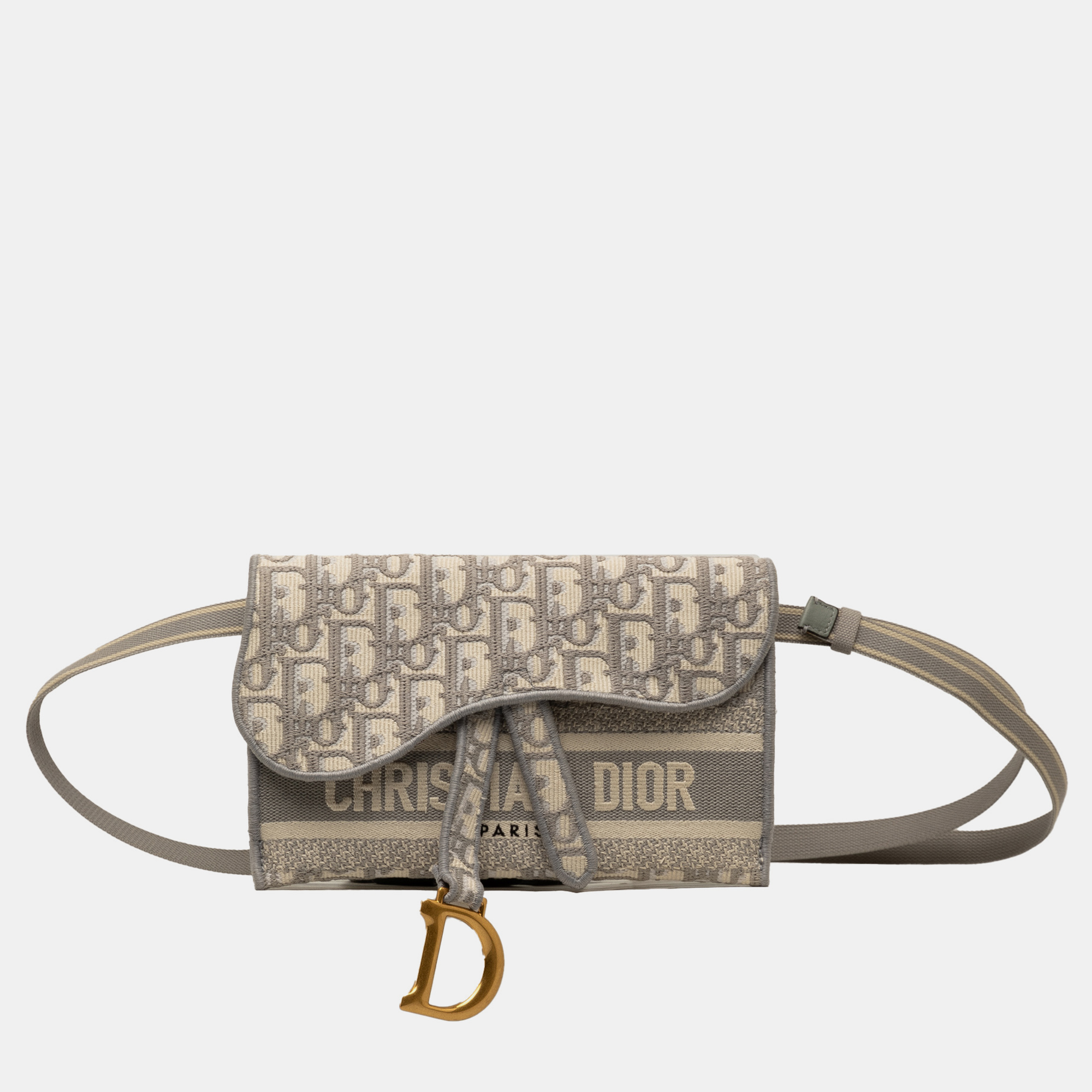 

Dior Oblique Saddle Slim Belt Bag, Grey