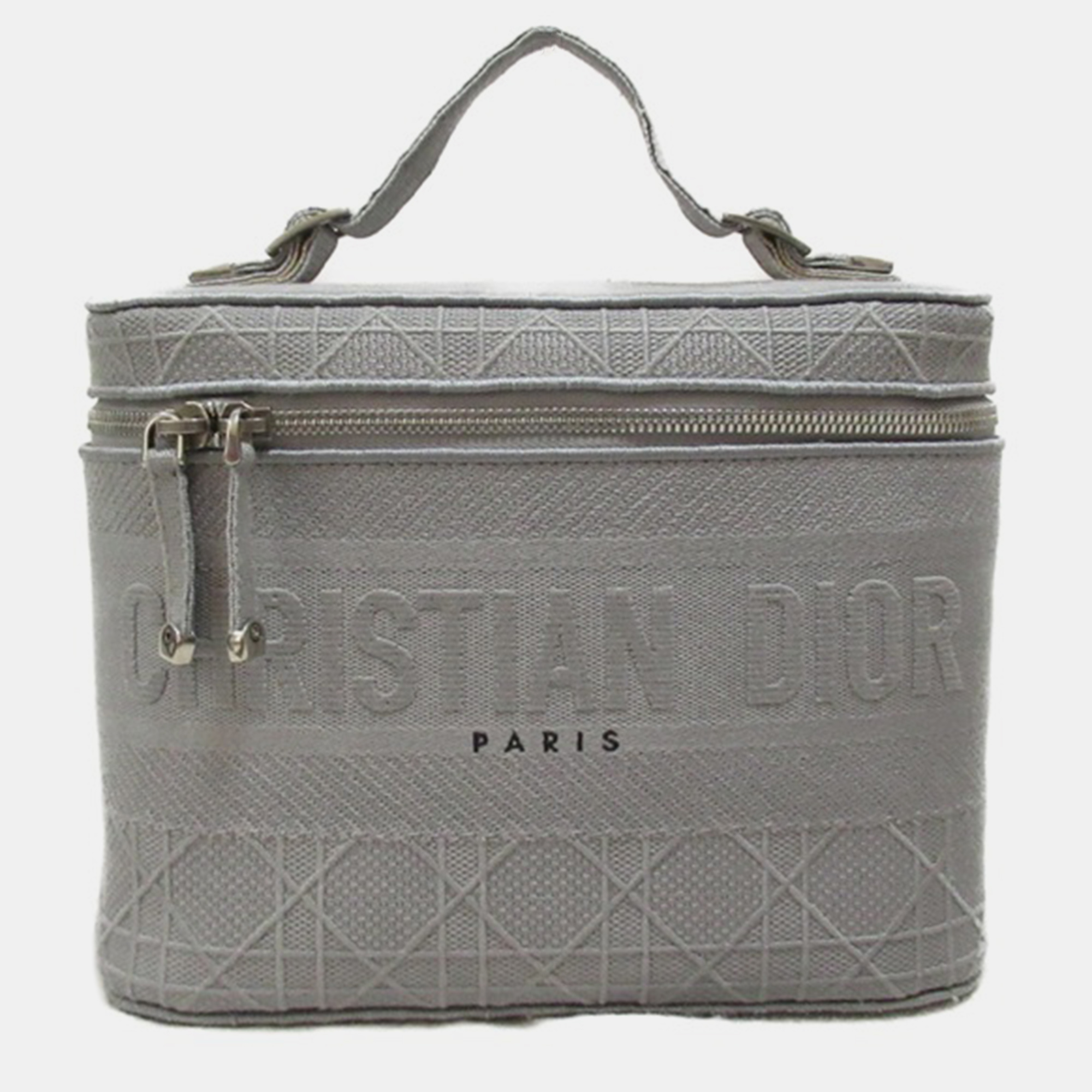 

Dior Grey Cannage Embroidery Canvas DiorTravel Vanity Case Bag