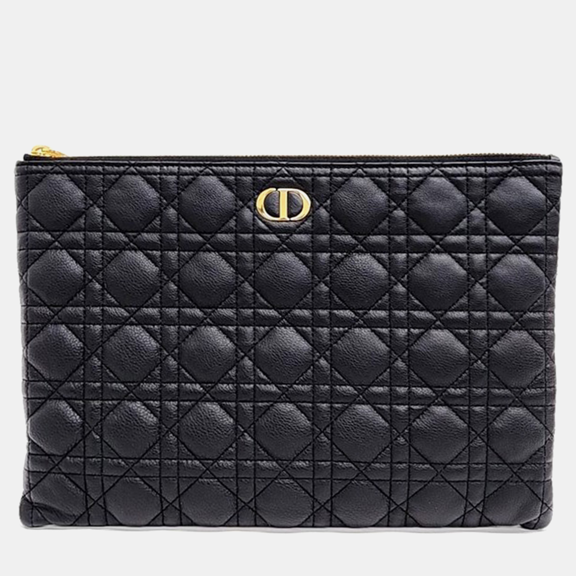 

Christian Dior Karo Daily Clutch Bag, Black