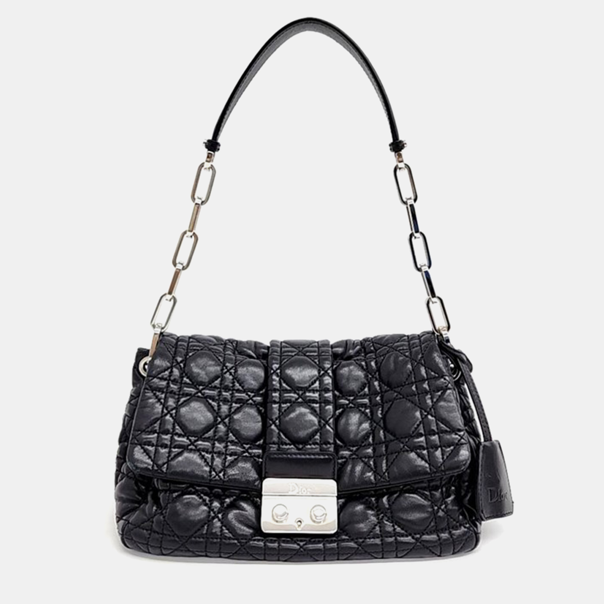 Pre-owned Dior Christian  Cannage New Look Bag In Black