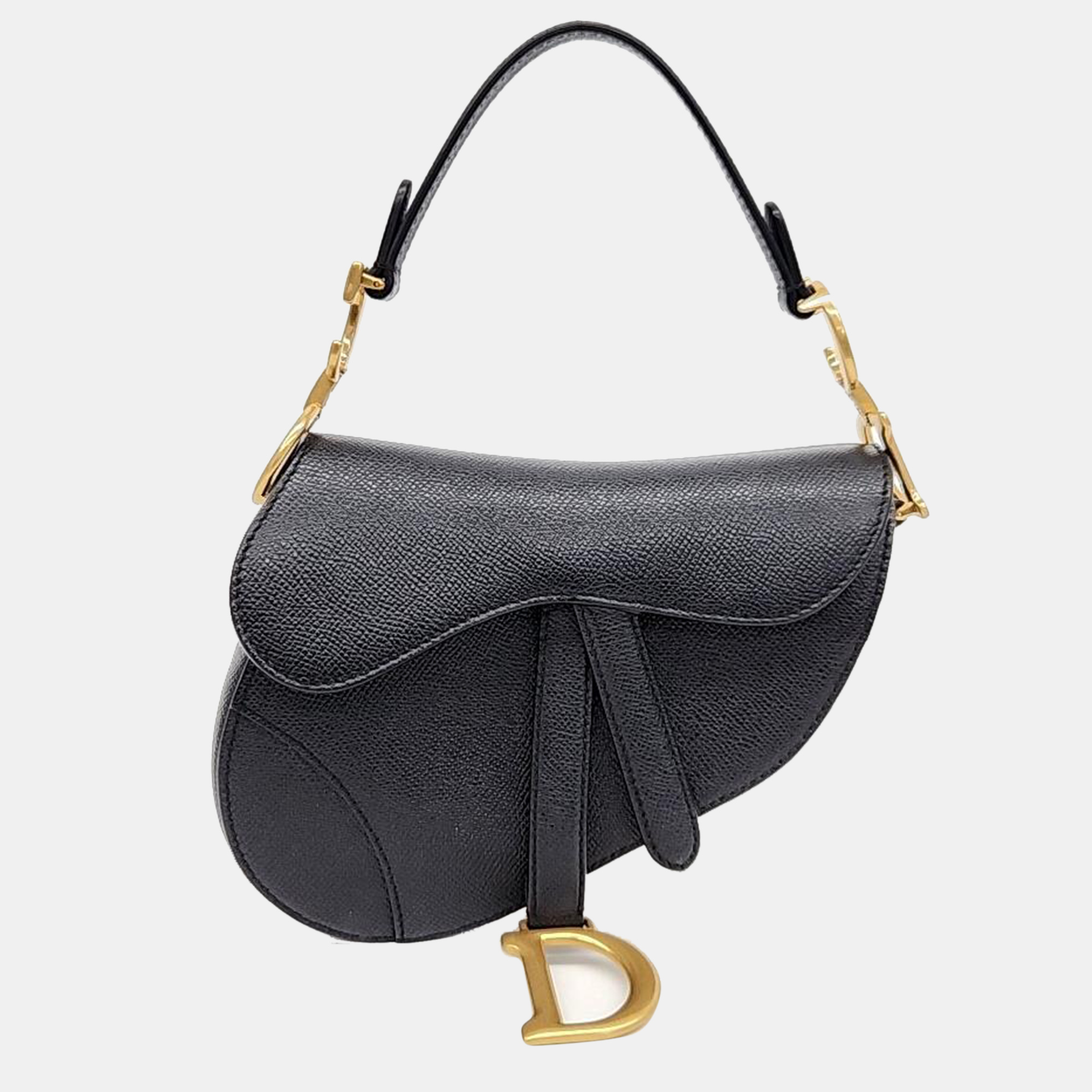 Pre-owned Dior Christian  Mini Saddle Bag In Black