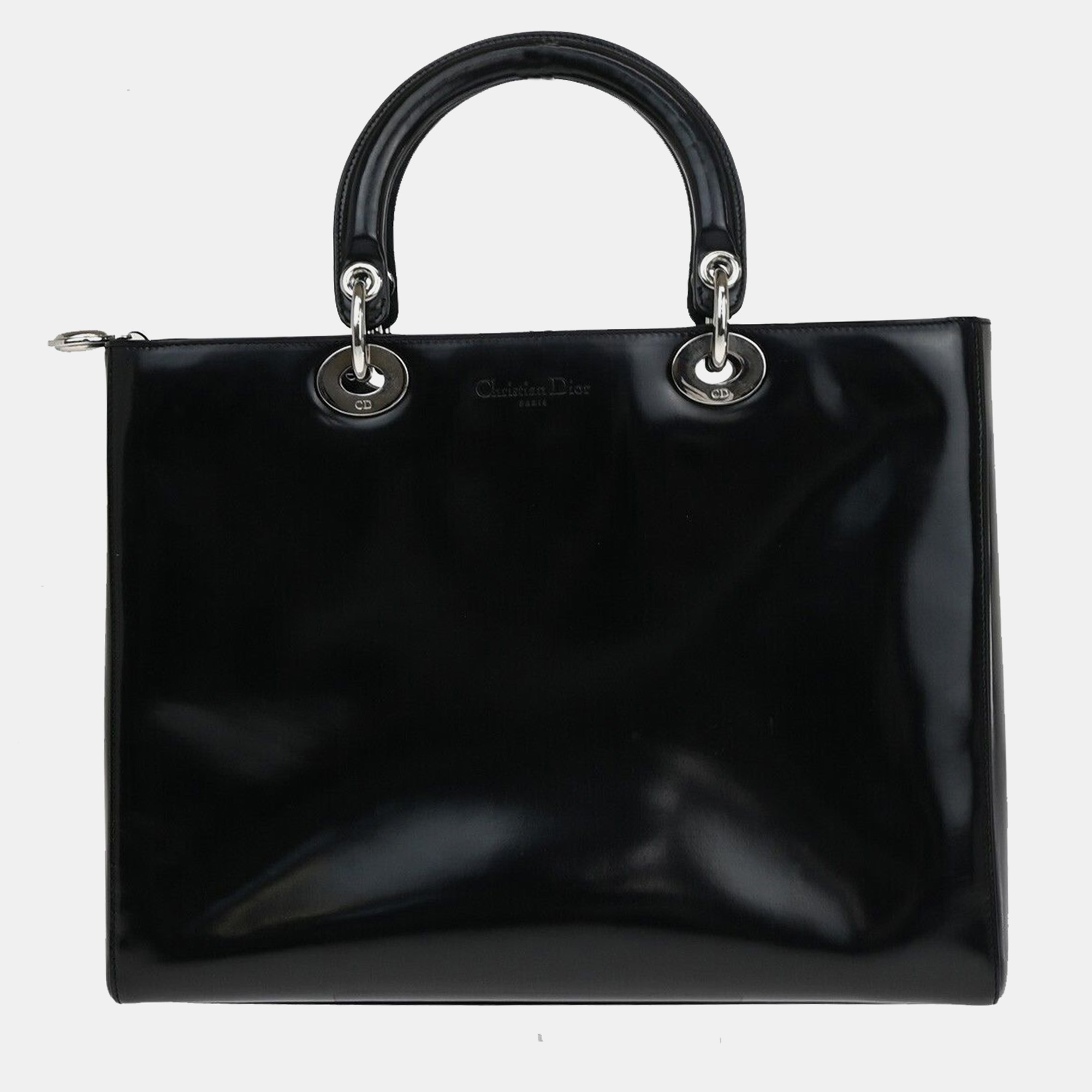

Dior Black Leather Large Lady Dior Tote Bag