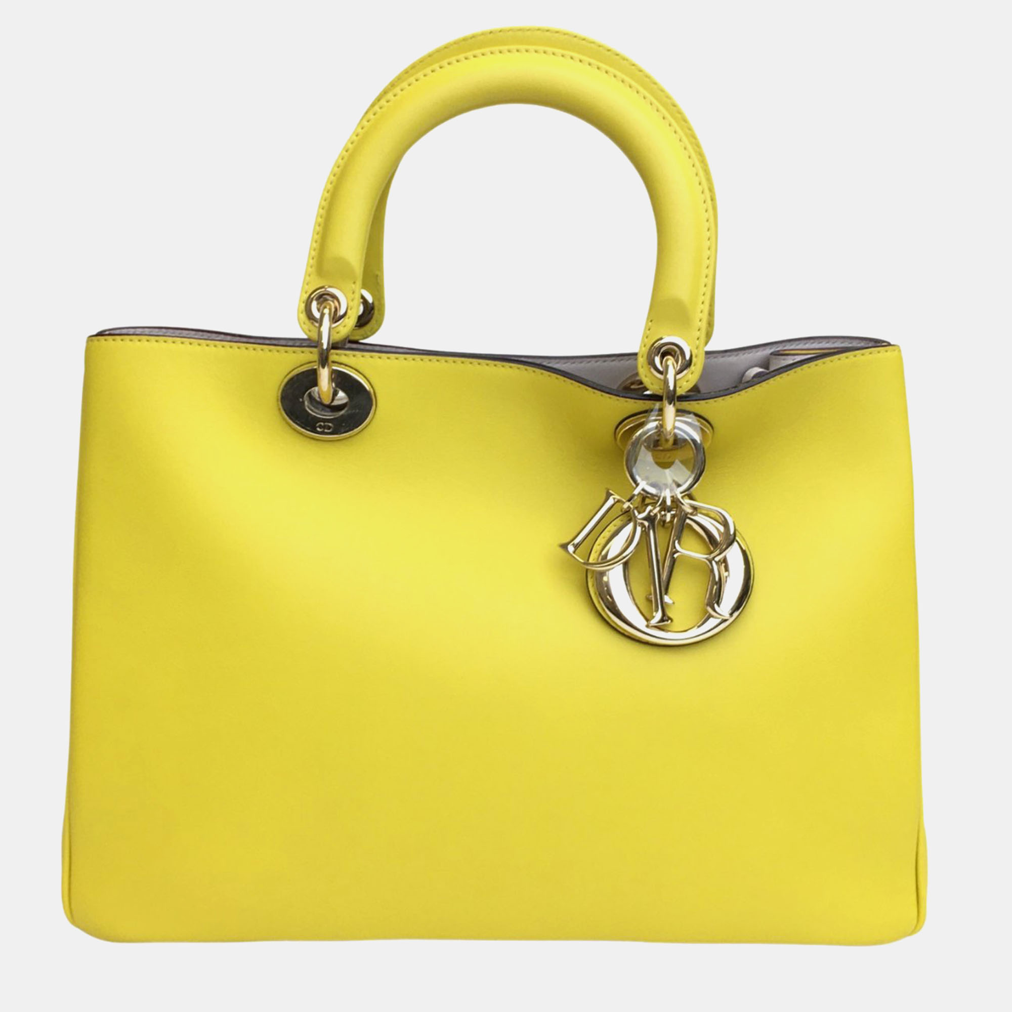 

Dior Yellow Leather  Diorissimo Tote Bag