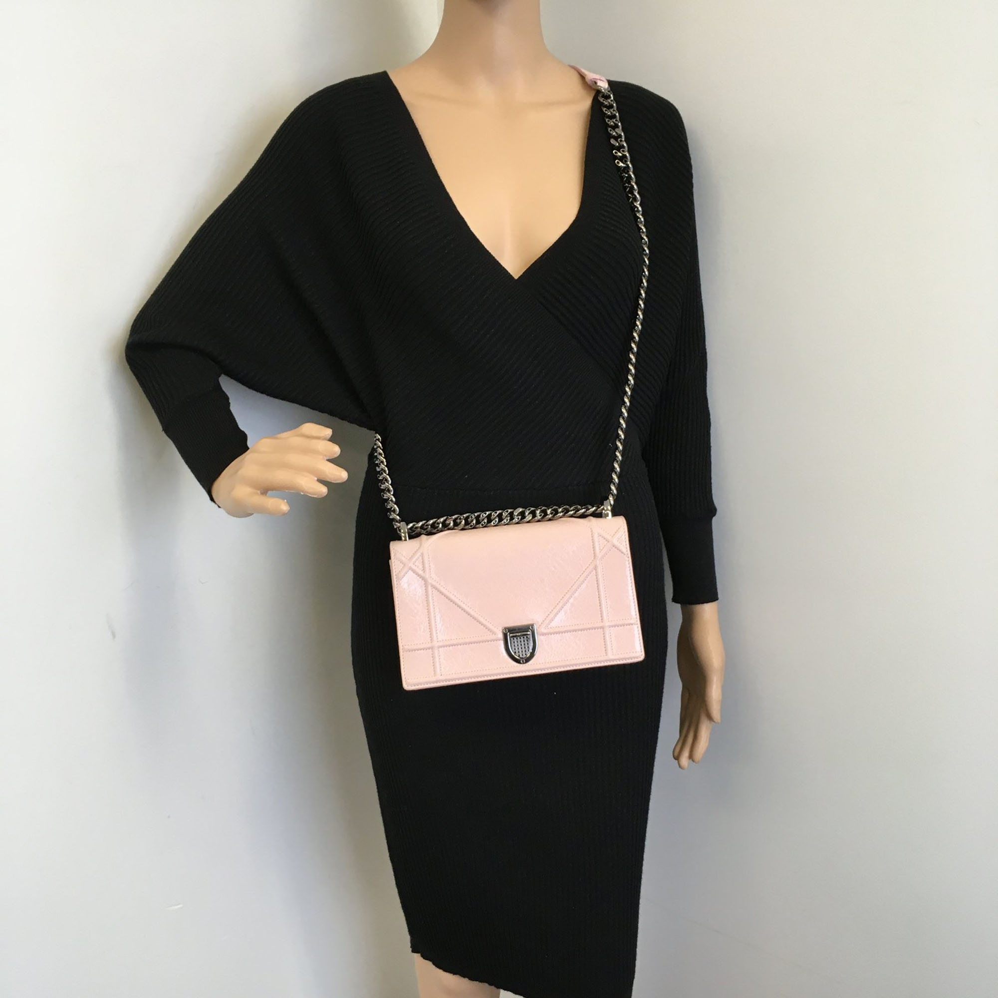 Dior Pink Leather Small Diorama Shoulder Bag 