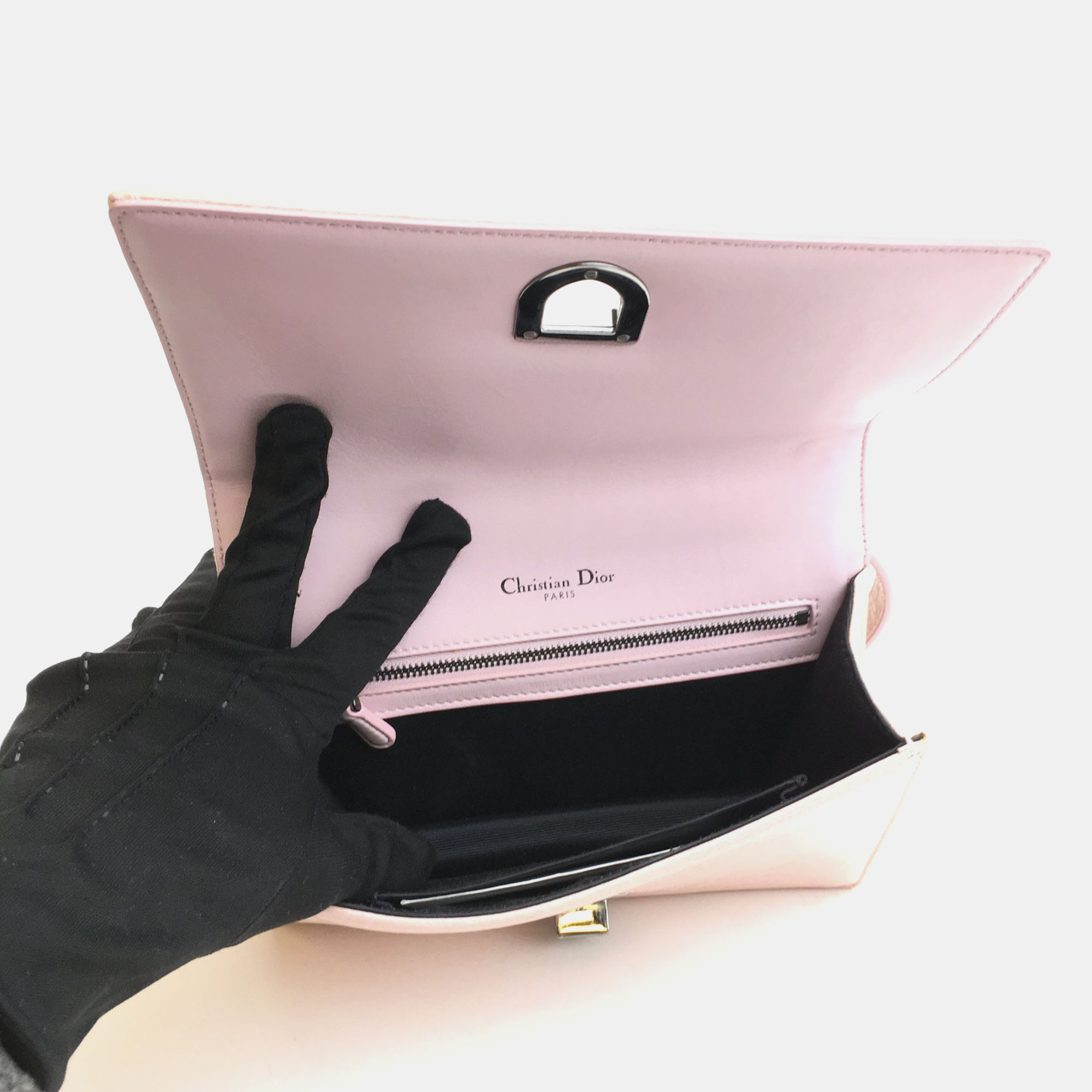 Dior Pink Leather Small Diorama Shoulder Bag 