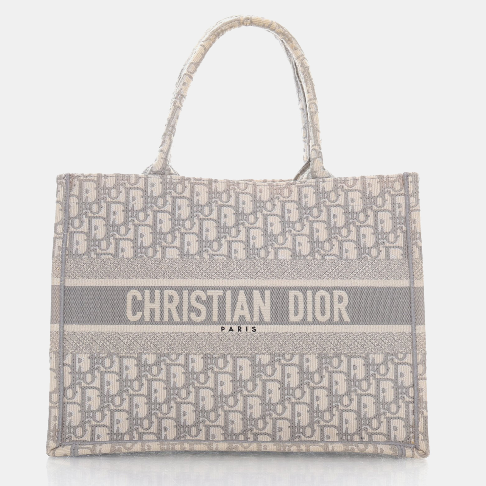 

Dior Grey Oblique Canvas Medium Book Tote Bag