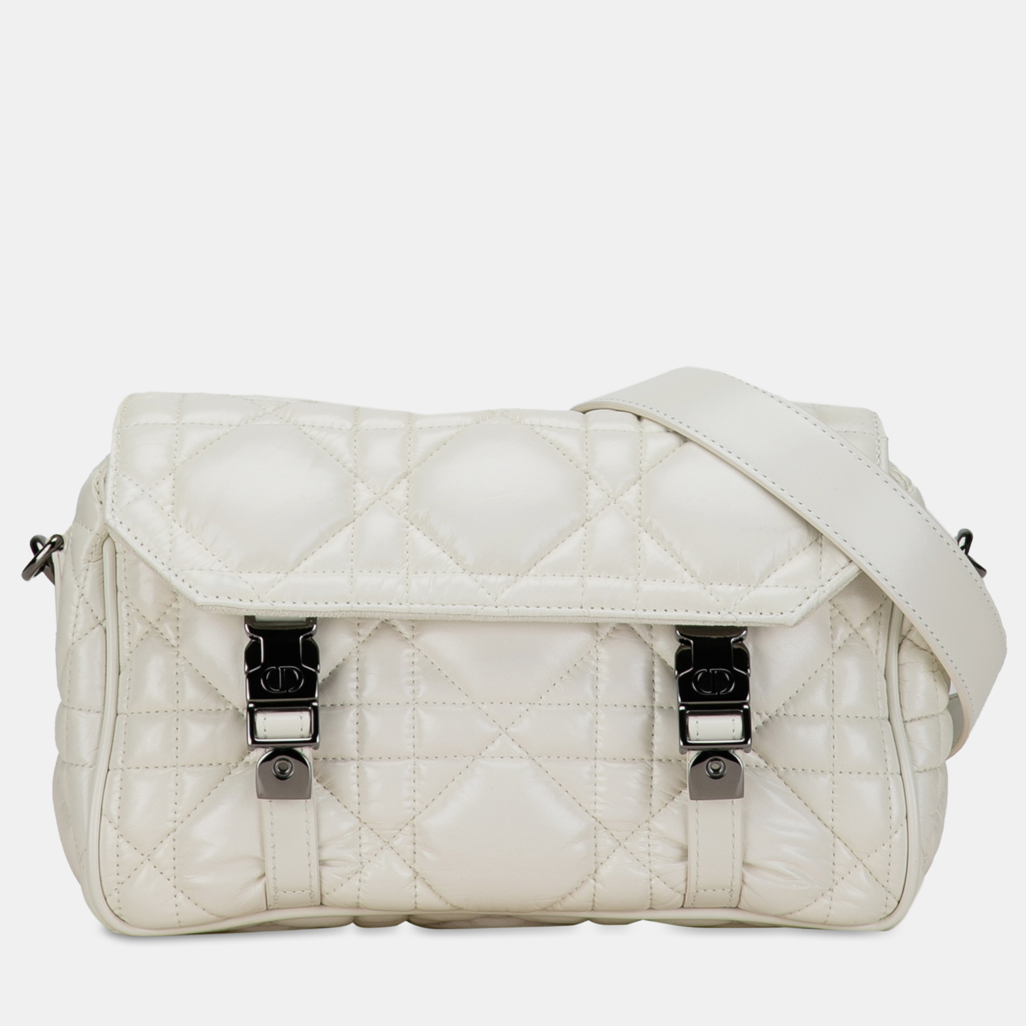 

Dior Small Macrocannage Diorcamp Bag, White