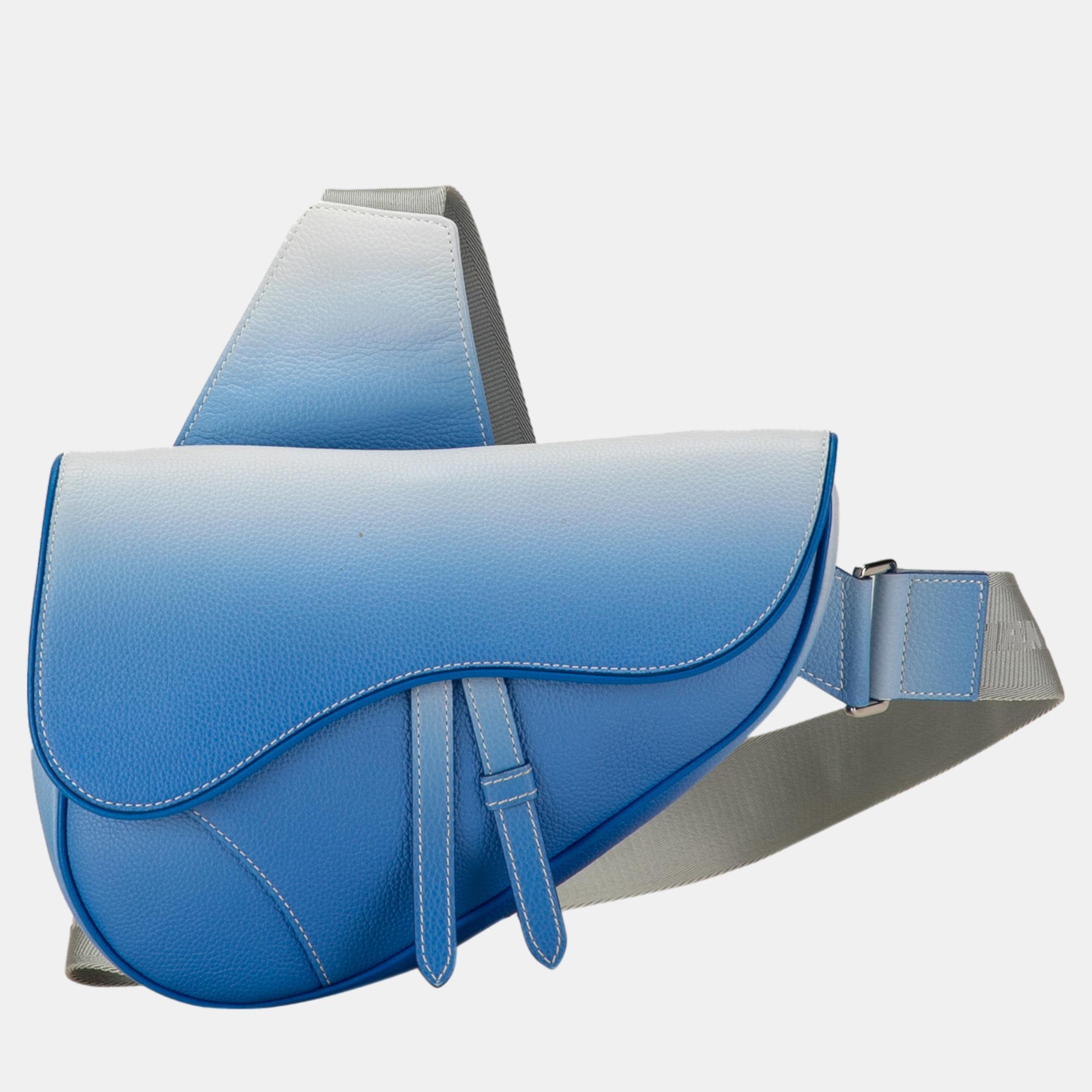 

Dior Blue x Daniel Arsham Grained Calfskin Gradient Saddle Bag