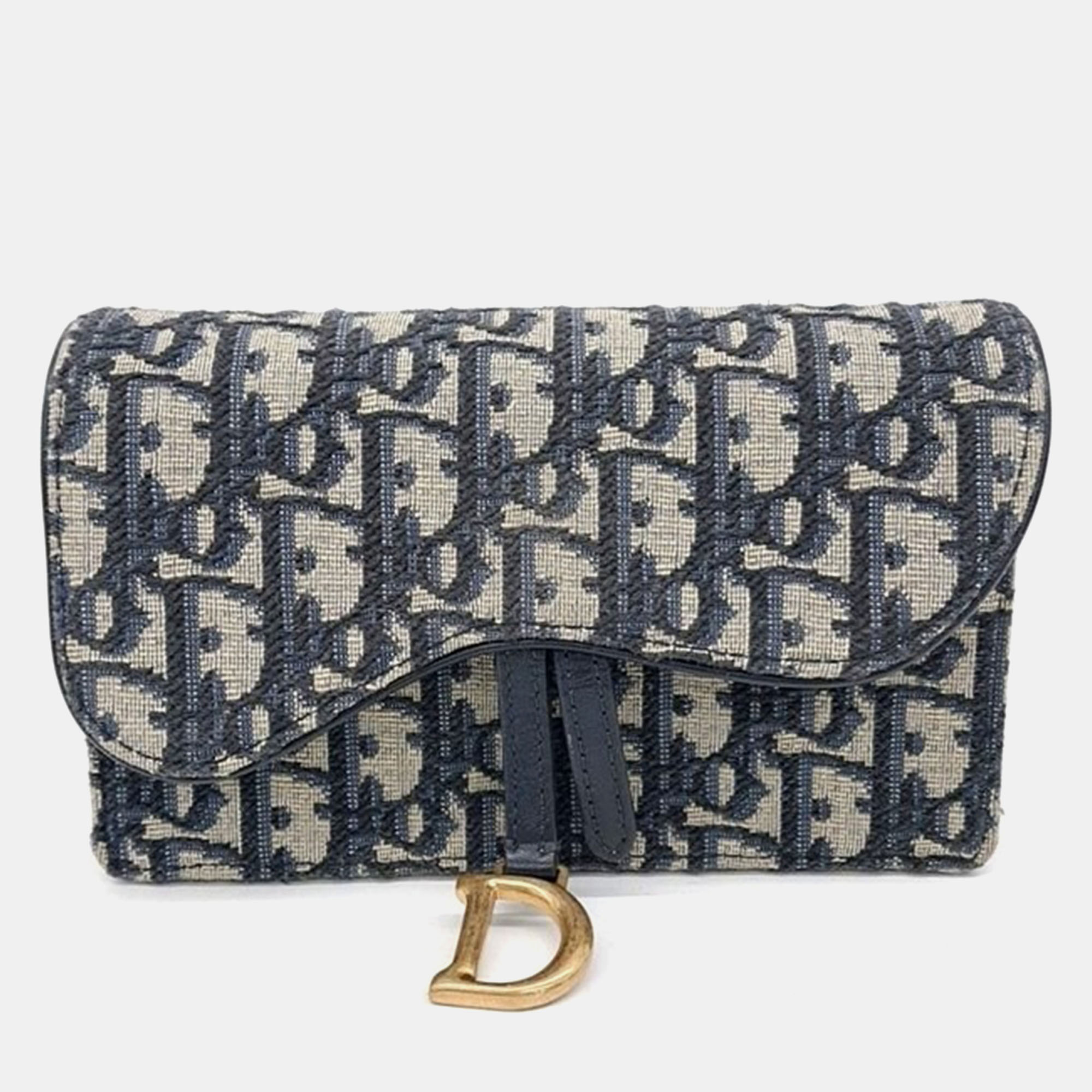 Pre-owned Dior Christian  Oblique Saddle Belt Bag In Multicolor