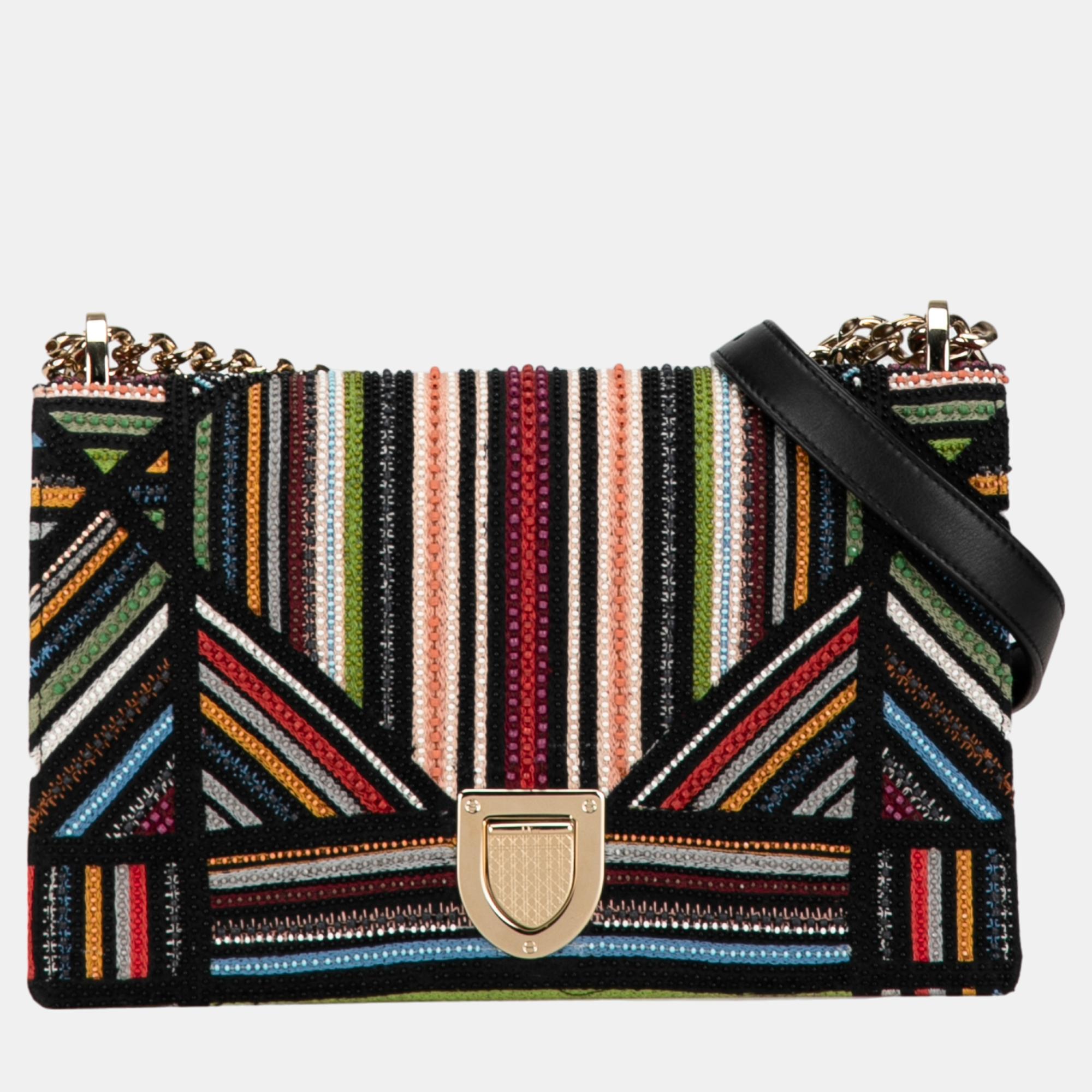 

Dior Multicolor Medium Beaded Striped Diorama