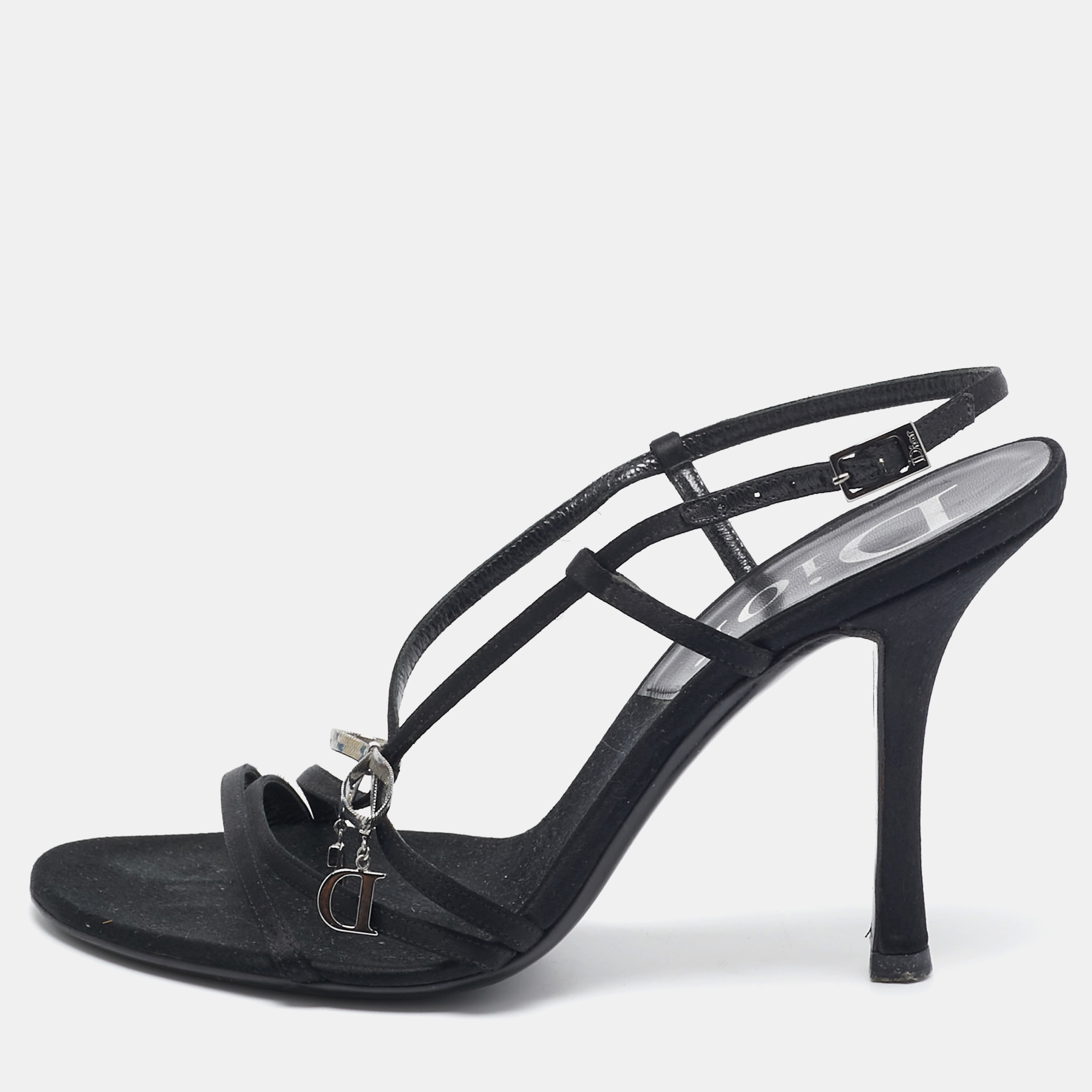

Dior Black Satin Bow Slingback Sandals Size