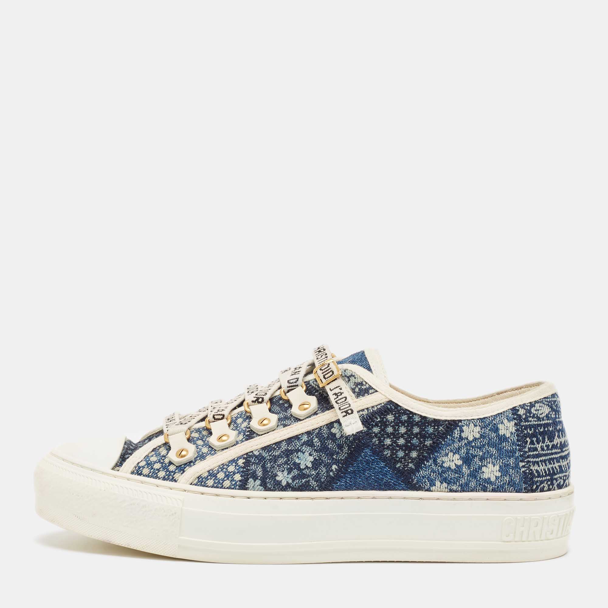 

Dior Blue Denim Patchwork Walk'n'Dior Sneakers Size