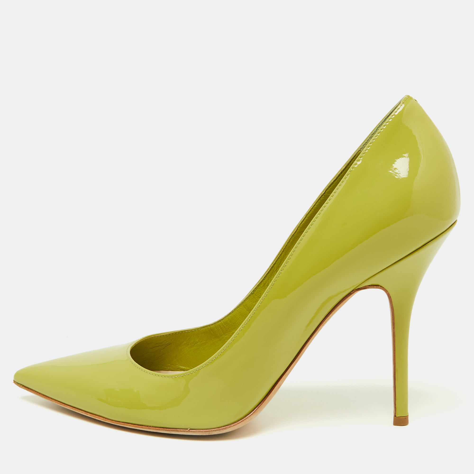 

Dior Green Patent Leather Cherie Pumps Size