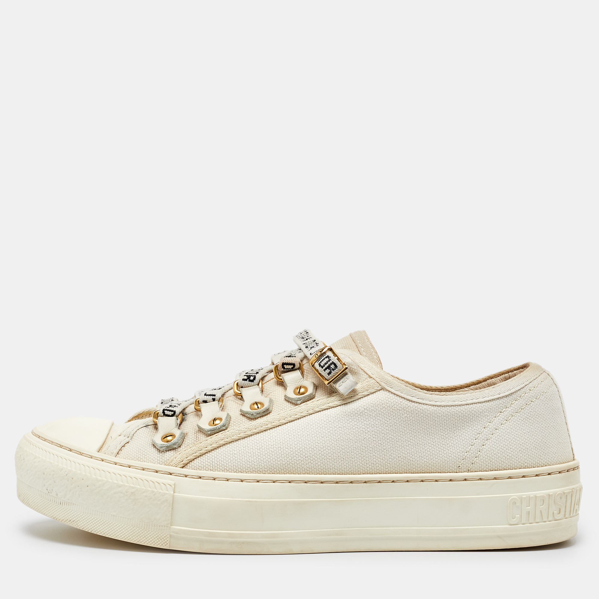 

Dior Cream Canvas Walk'n'Dior Sneakers Size