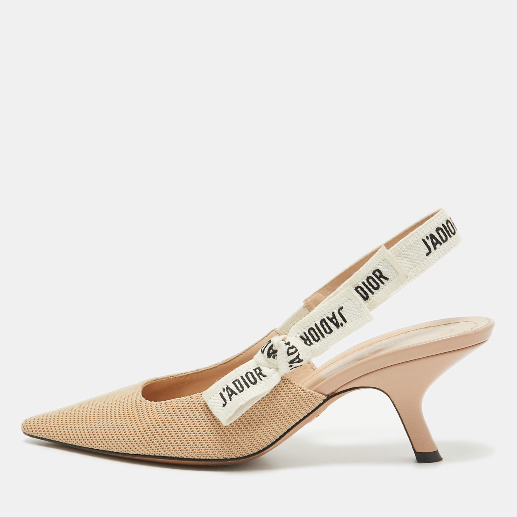 

Dior Beige Technical Fabric J'adior Slingback Pumps Size