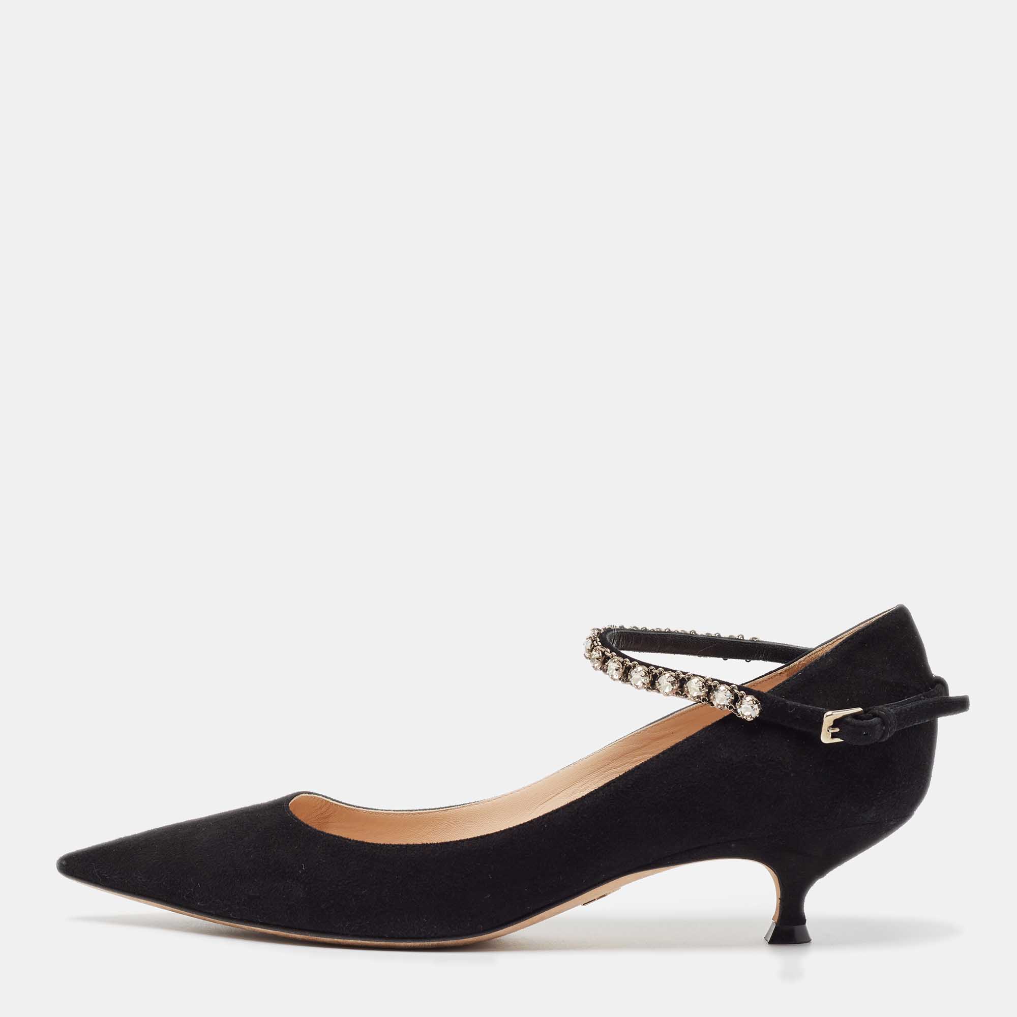 

Dior Black Suede Mary Jane Pumps Size