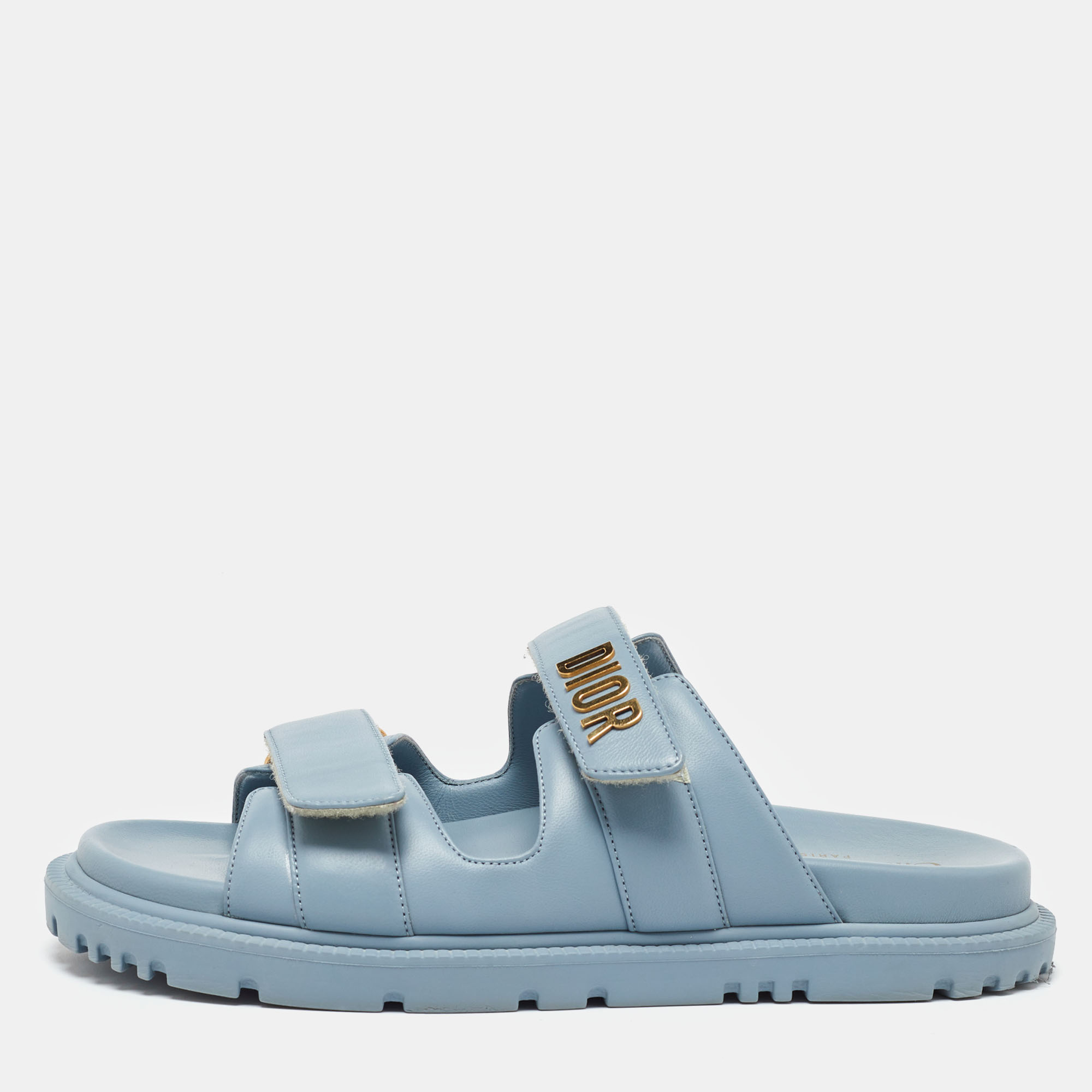 

Dior Blue Leather DiorAct Sandals Size