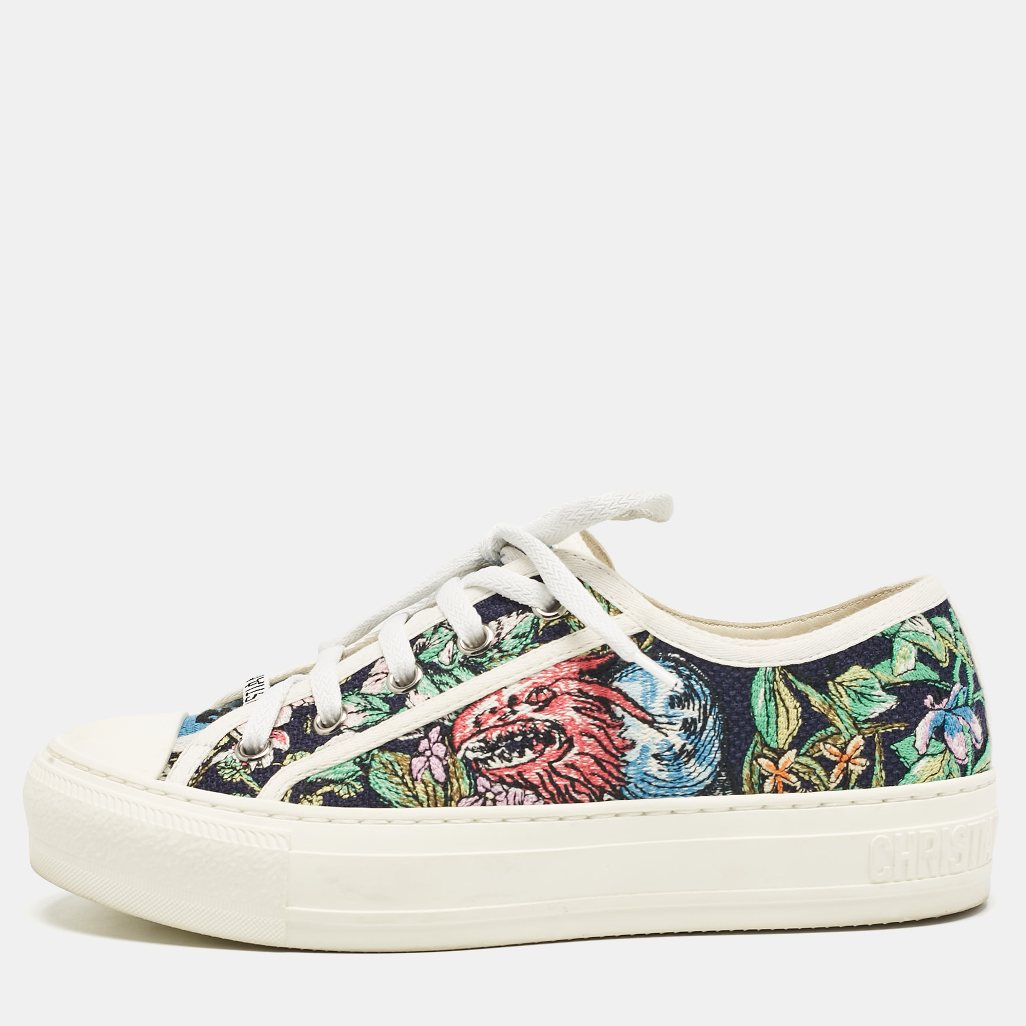 

Dior Multicolor Floral Embroidered Canvas Walk'n'Dior Sneakers Size