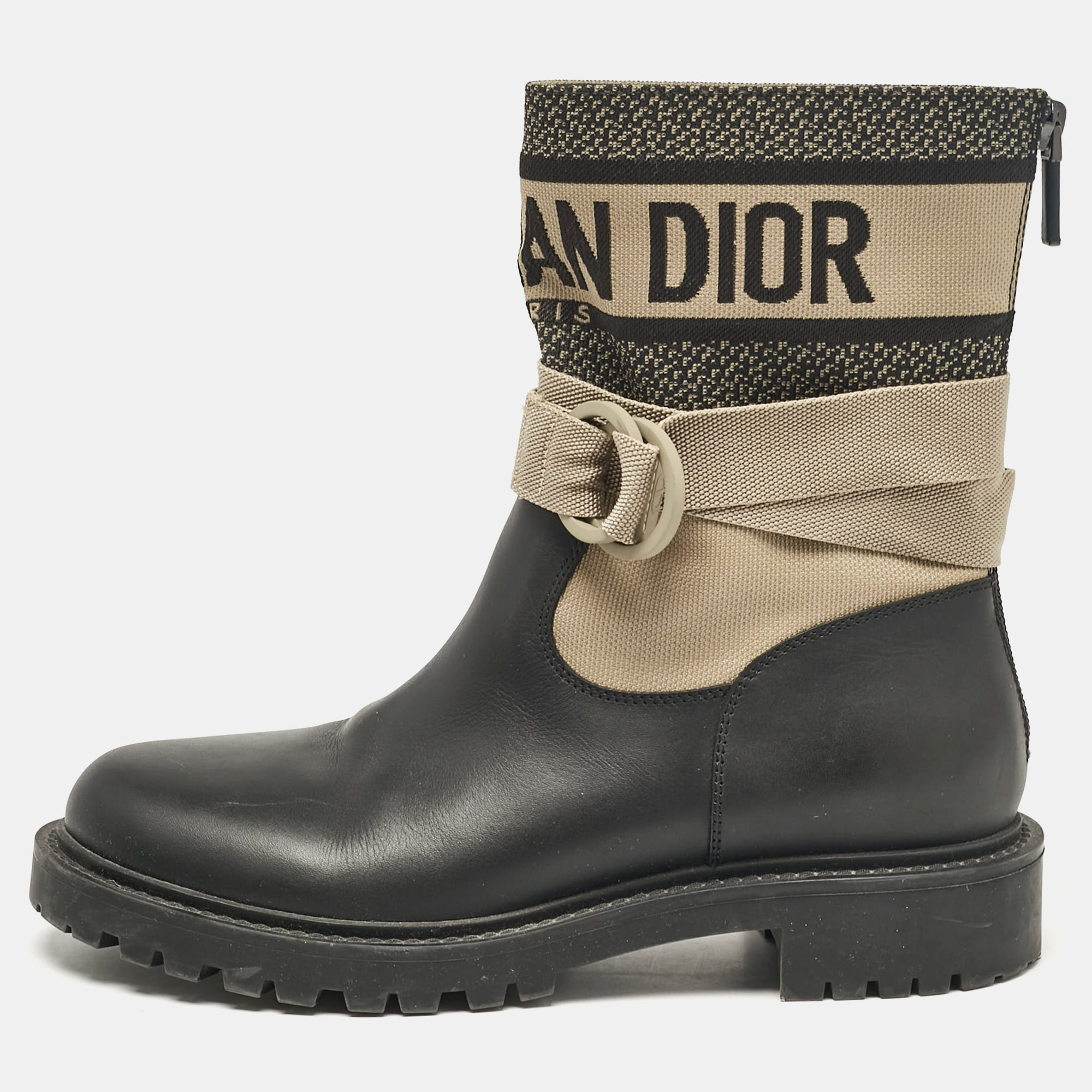 

Dior Black Leather D-major Ankle Boots Size