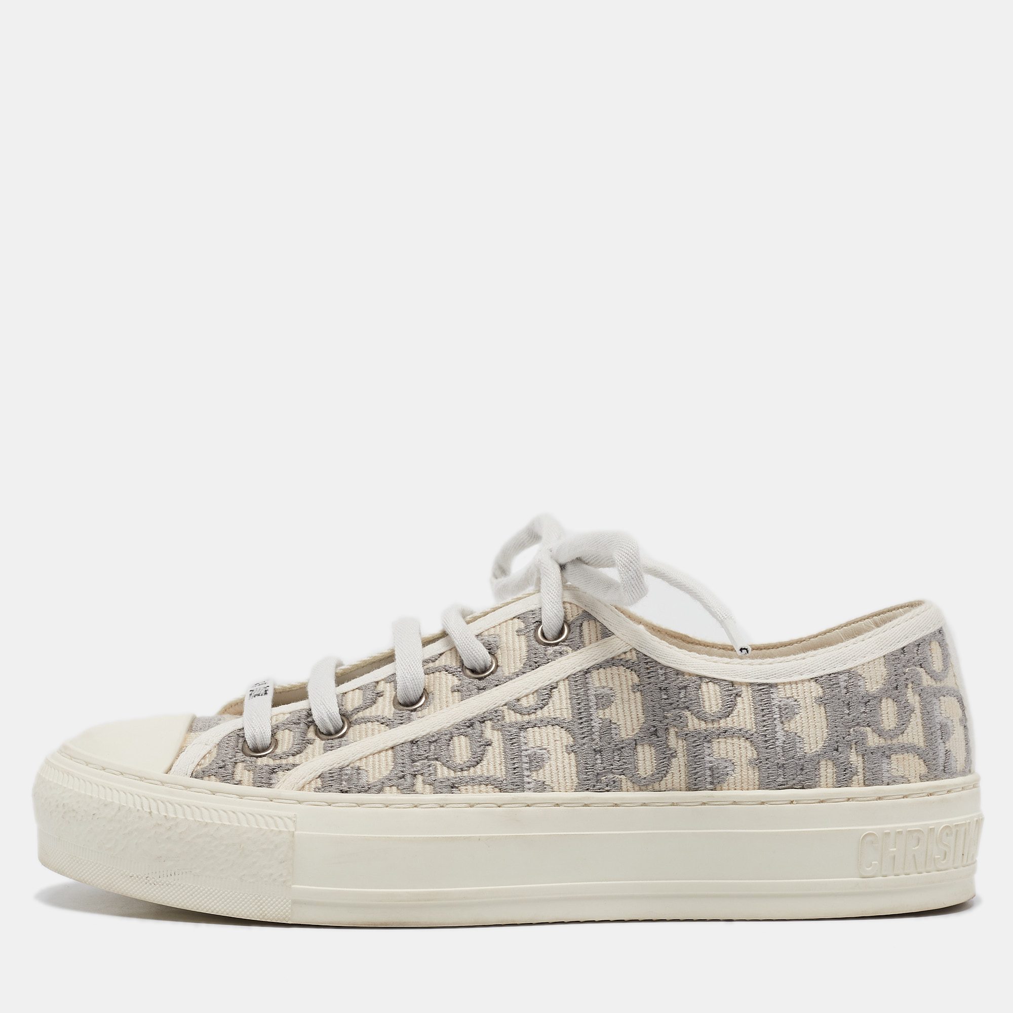 

Dior White Canvas Rubber Walk'n'Dior Sneakers