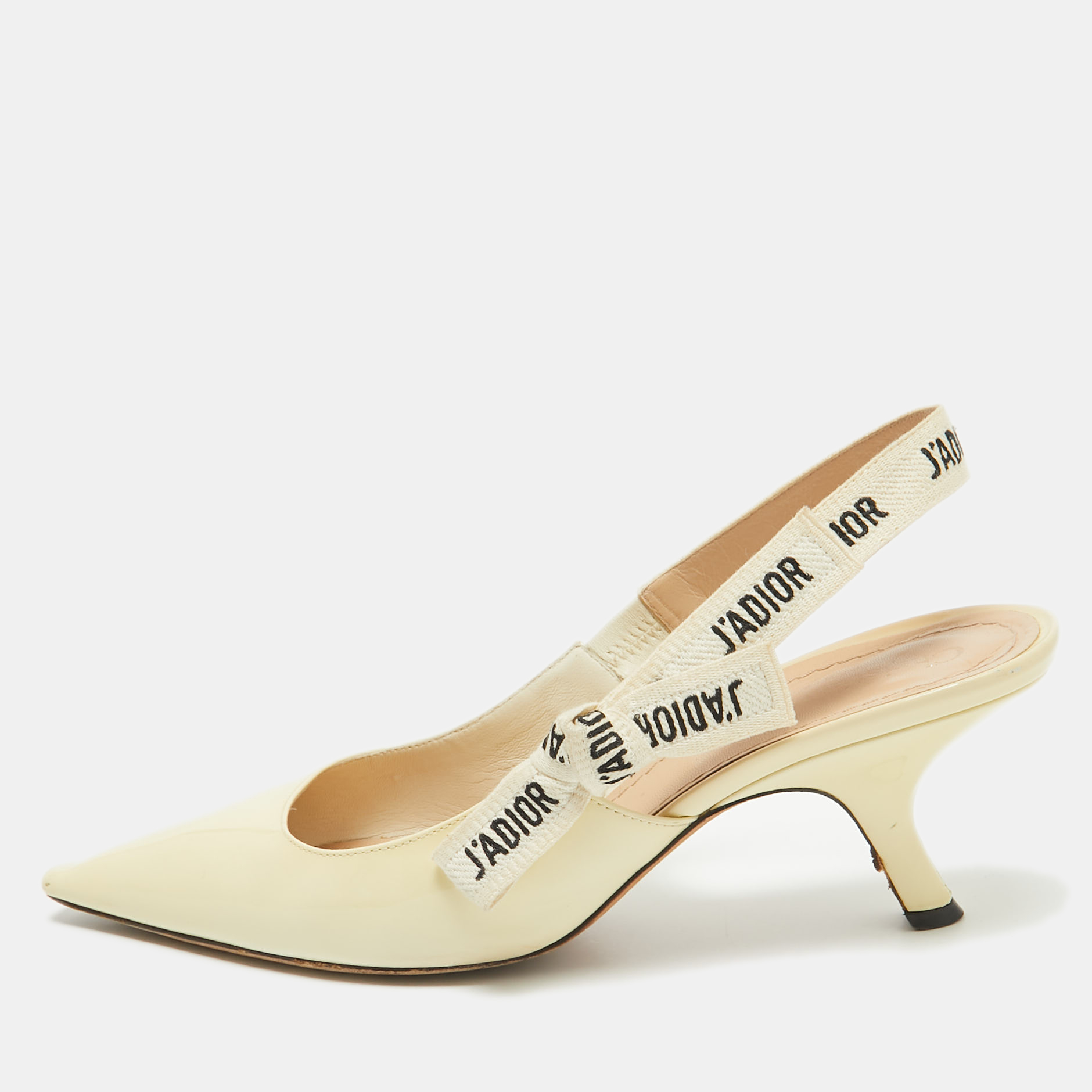 

Dior Cream Patent Leather J'Adior Ankle Strap Sandals