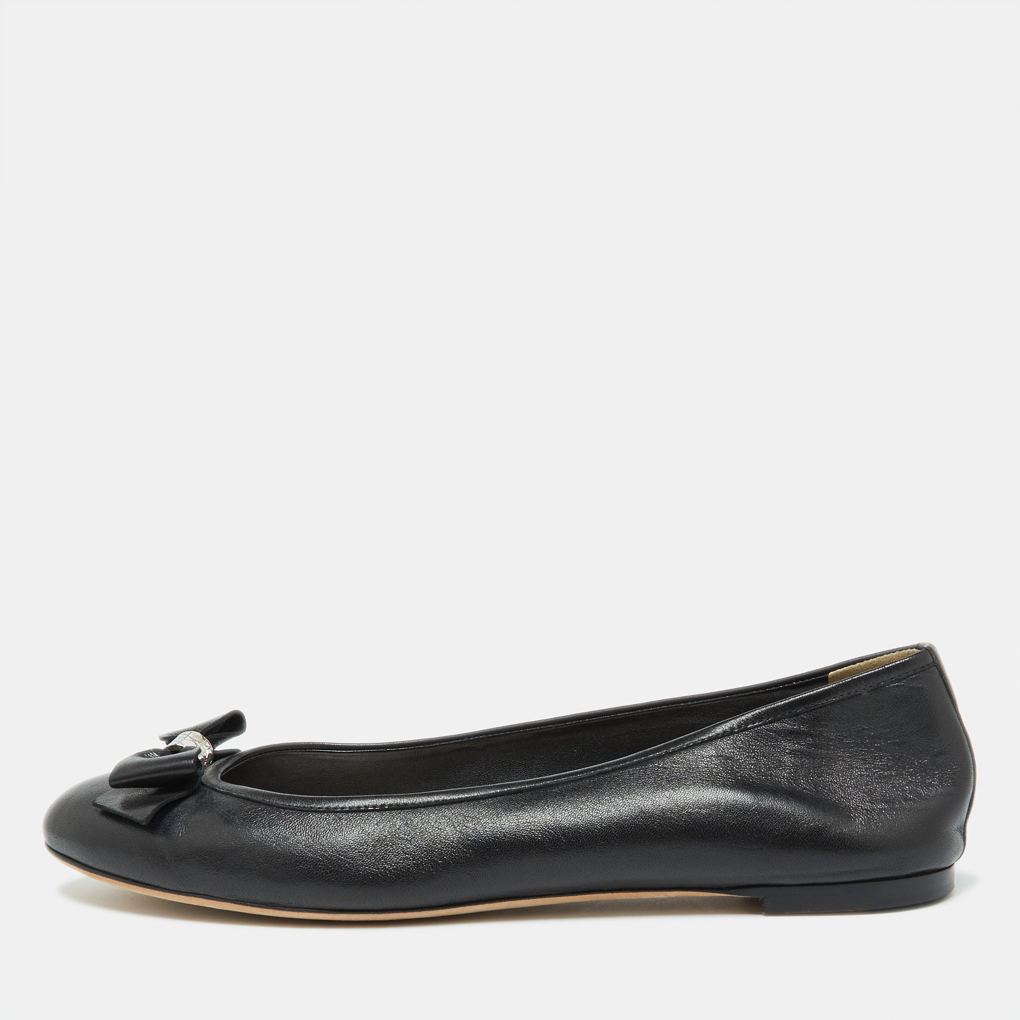 

Dior Black Leather Bow Ballet Flats Size