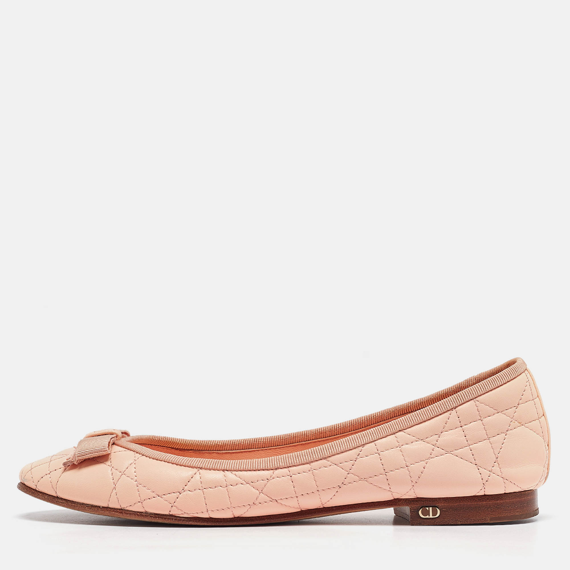 

Dior Pink Leather Ballet Flats Size