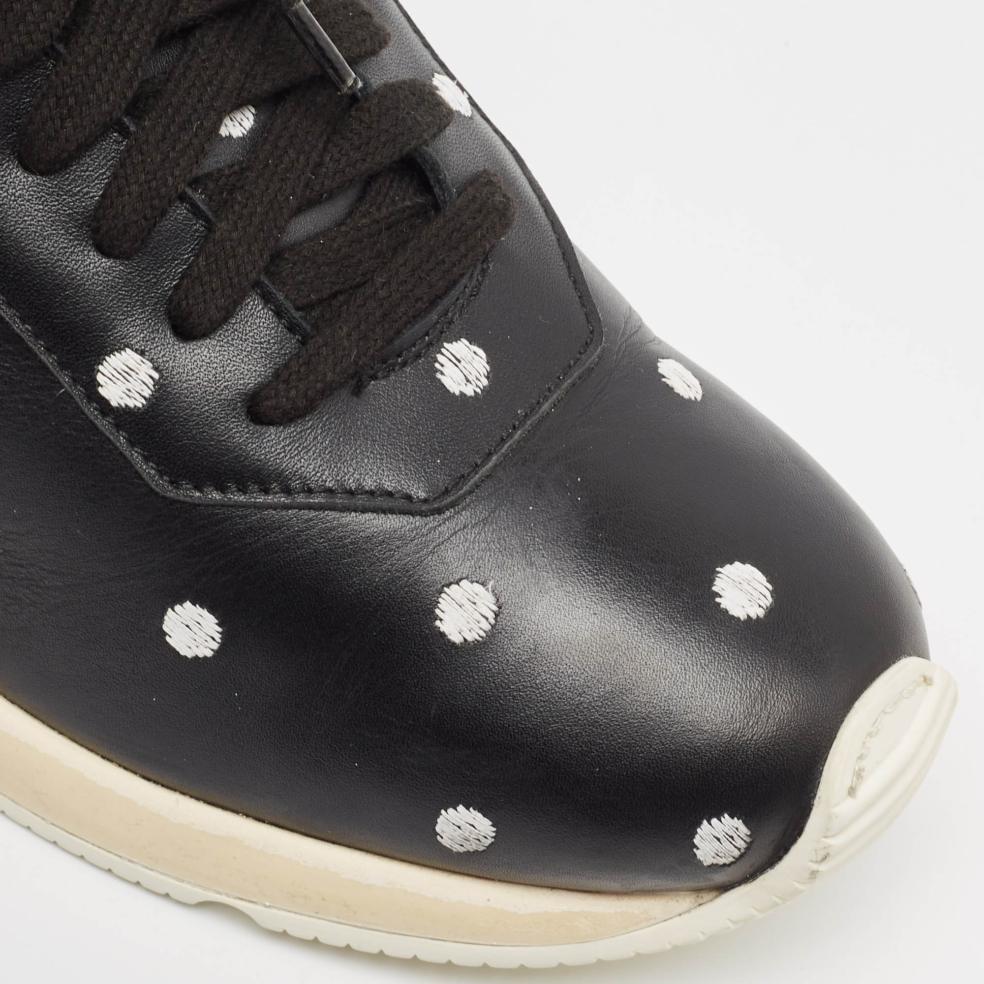 Dior Black/White Leather Lace Up Sneakers Size 40 