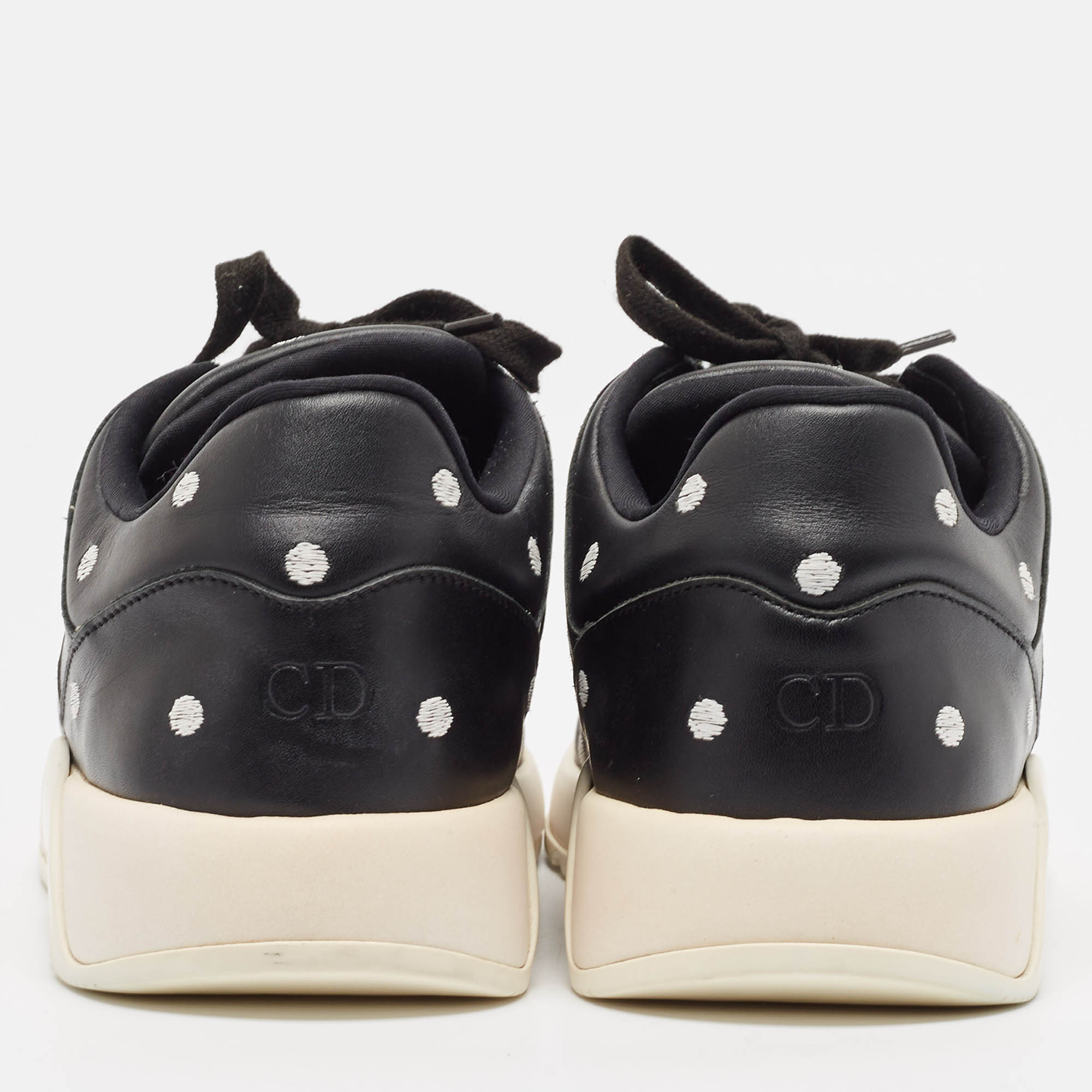 Dior Black/White Leather Lace Up Sneakers Size 40 