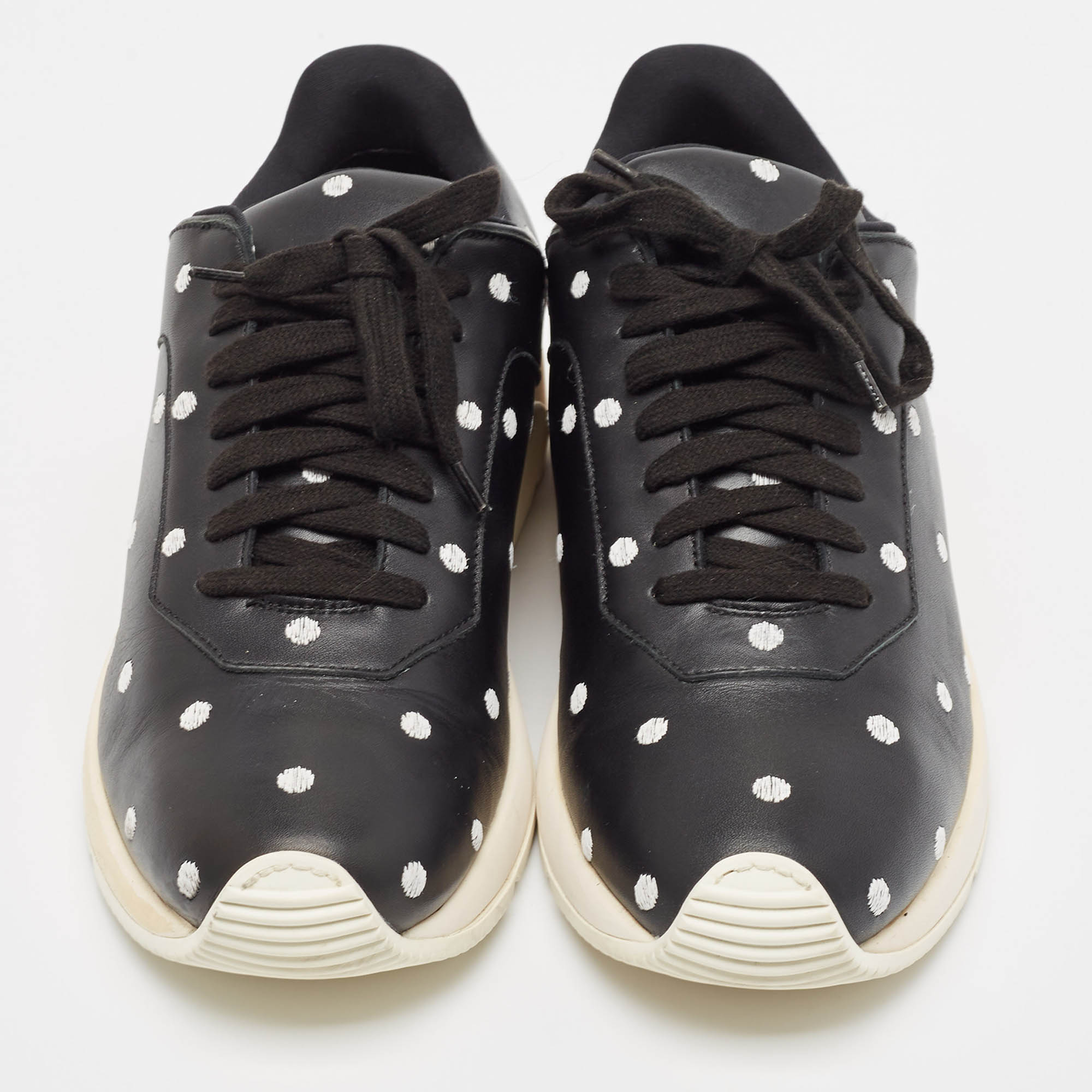 Dior Black/White Leather Lace Up Sneakers Size 40 