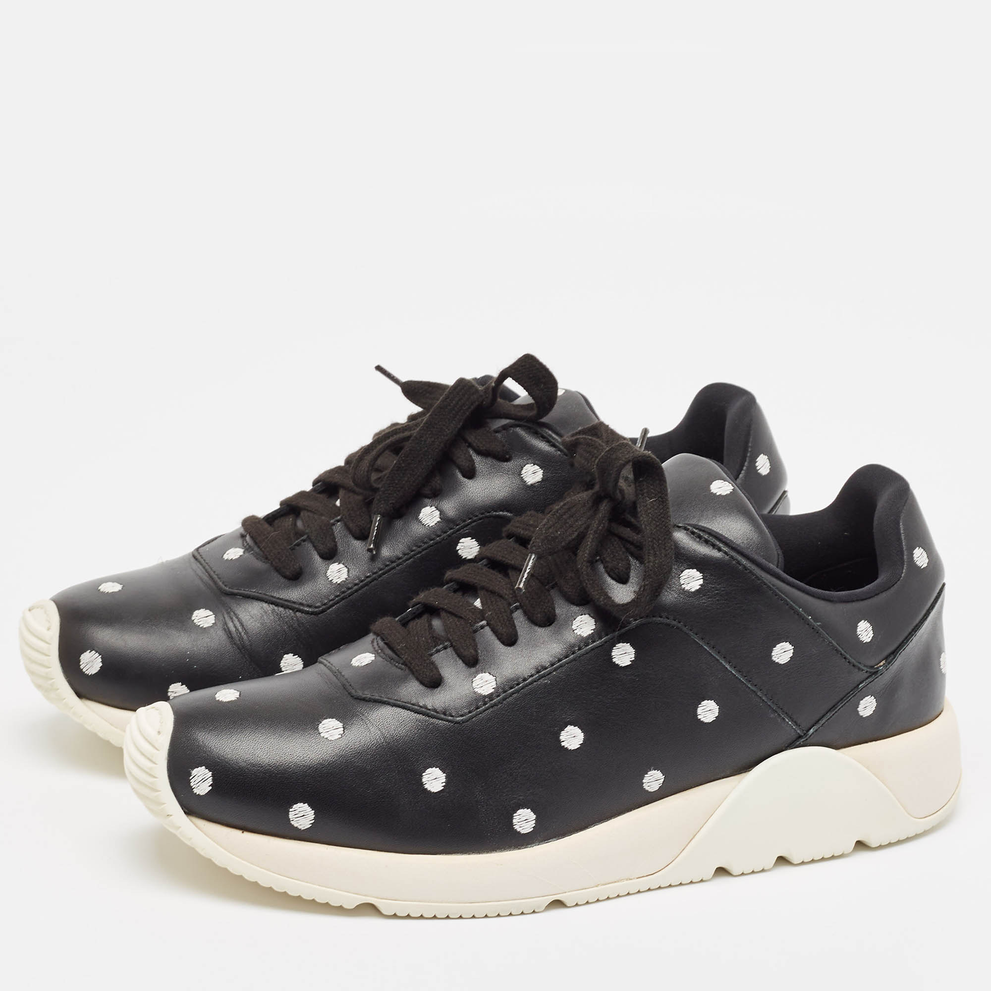 Dior Black/White Leather Lace Up Sneakers Size 40 