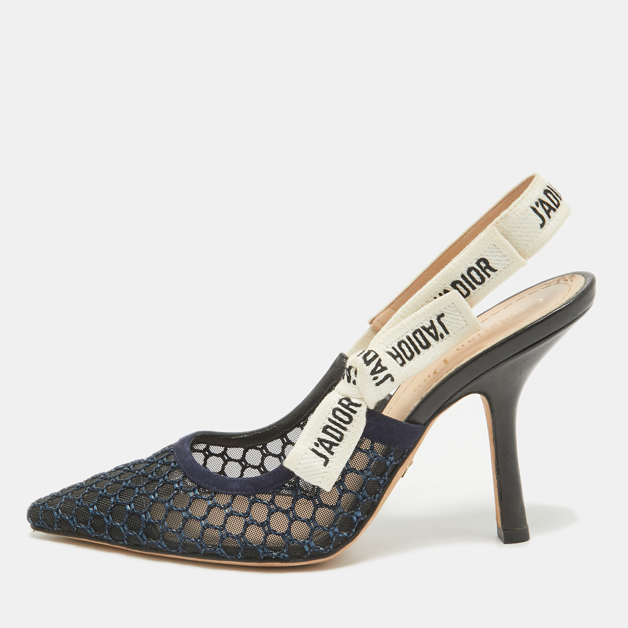 

Dior Navy Blue Mesh and Suede J'Adior Pumps Size