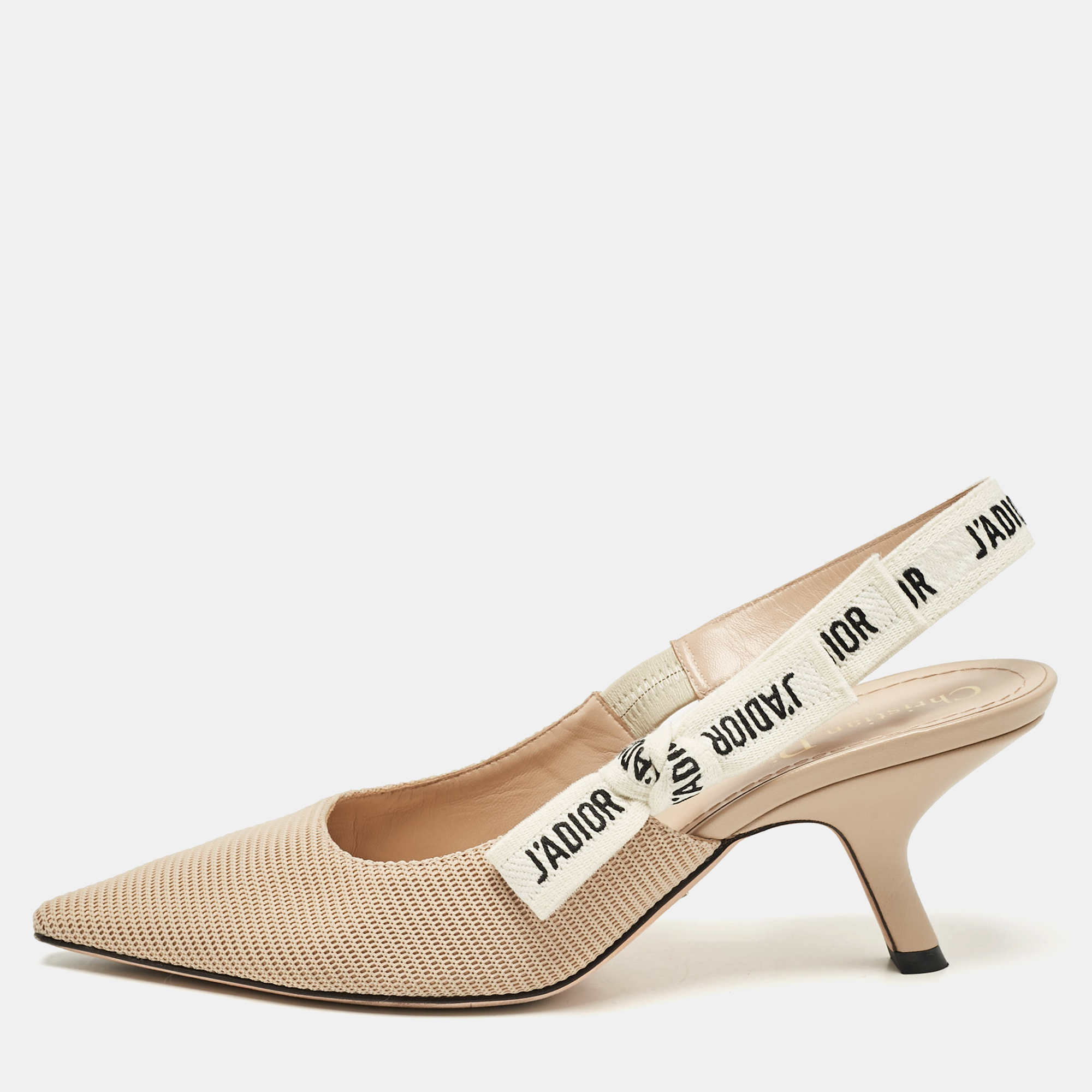 

Dior Beige Fabric J'Adior Slingback Pumps Size