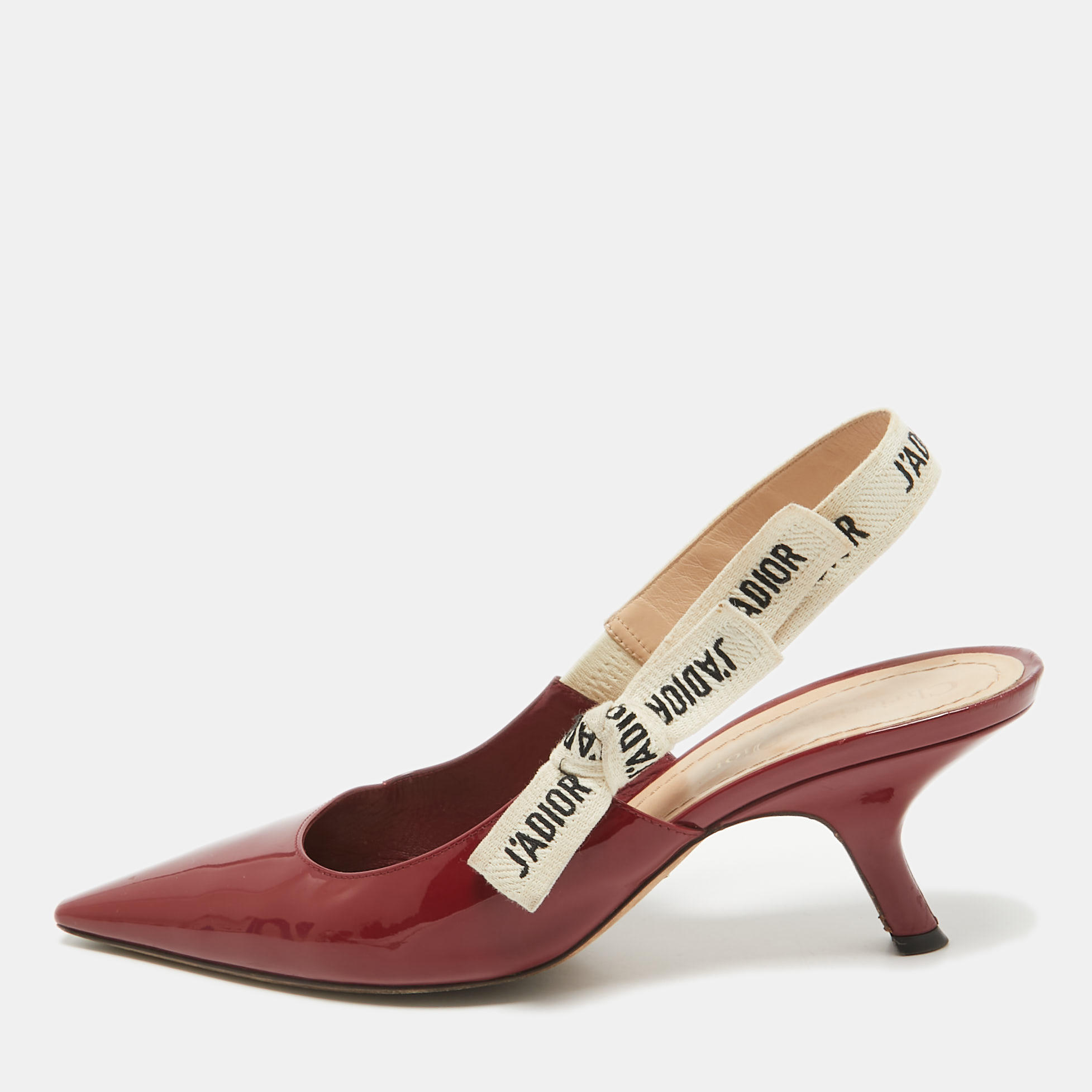 

Dior Burgundy Patent Leather J'Adior Pumps Size