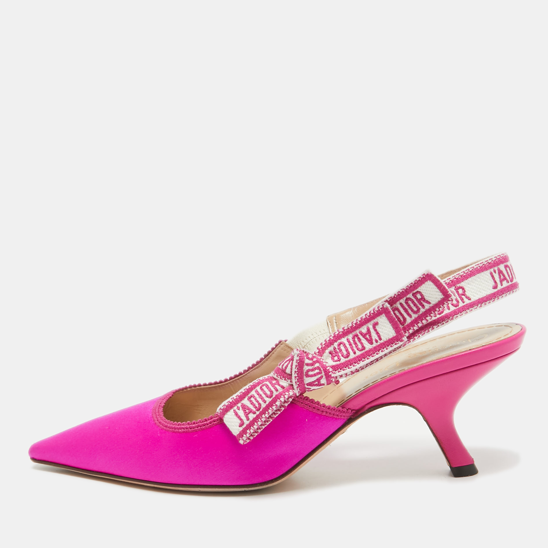 

Dior Pink Satin J'Adior Slingback Pumps Size