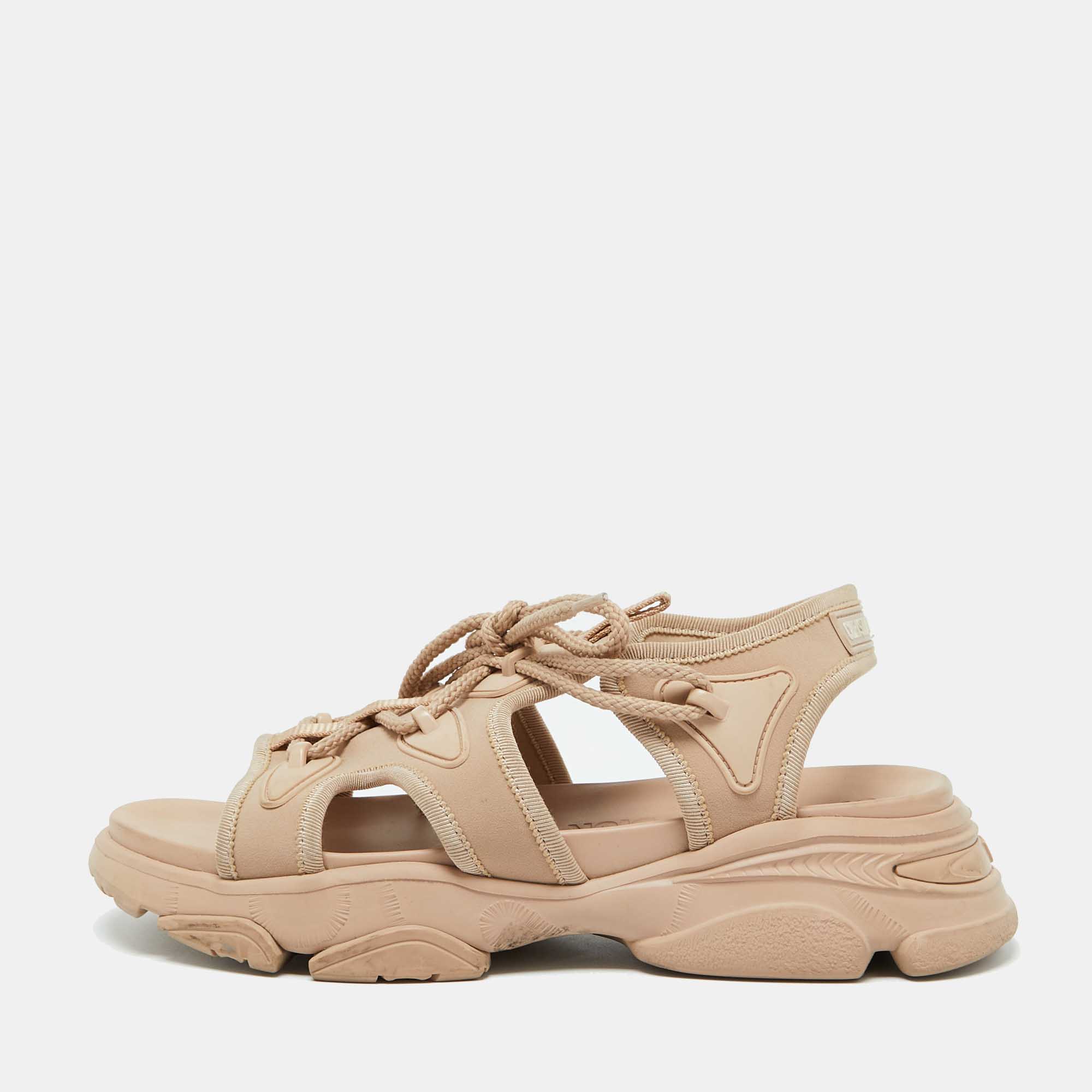 

Dior Beige Fabric D-Connect Flat Sandals Size